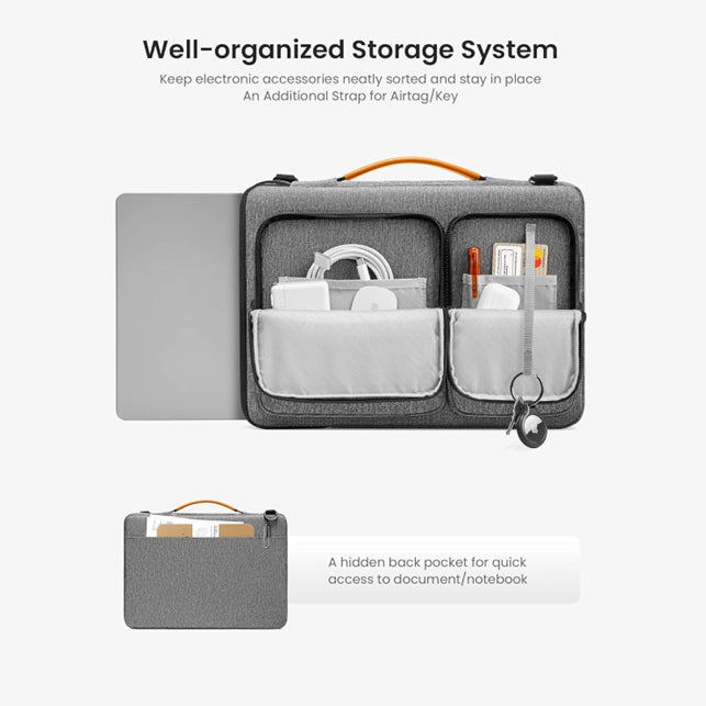 tomtoc 13 Inch Versatile Laptop Messenger Bag - Gray