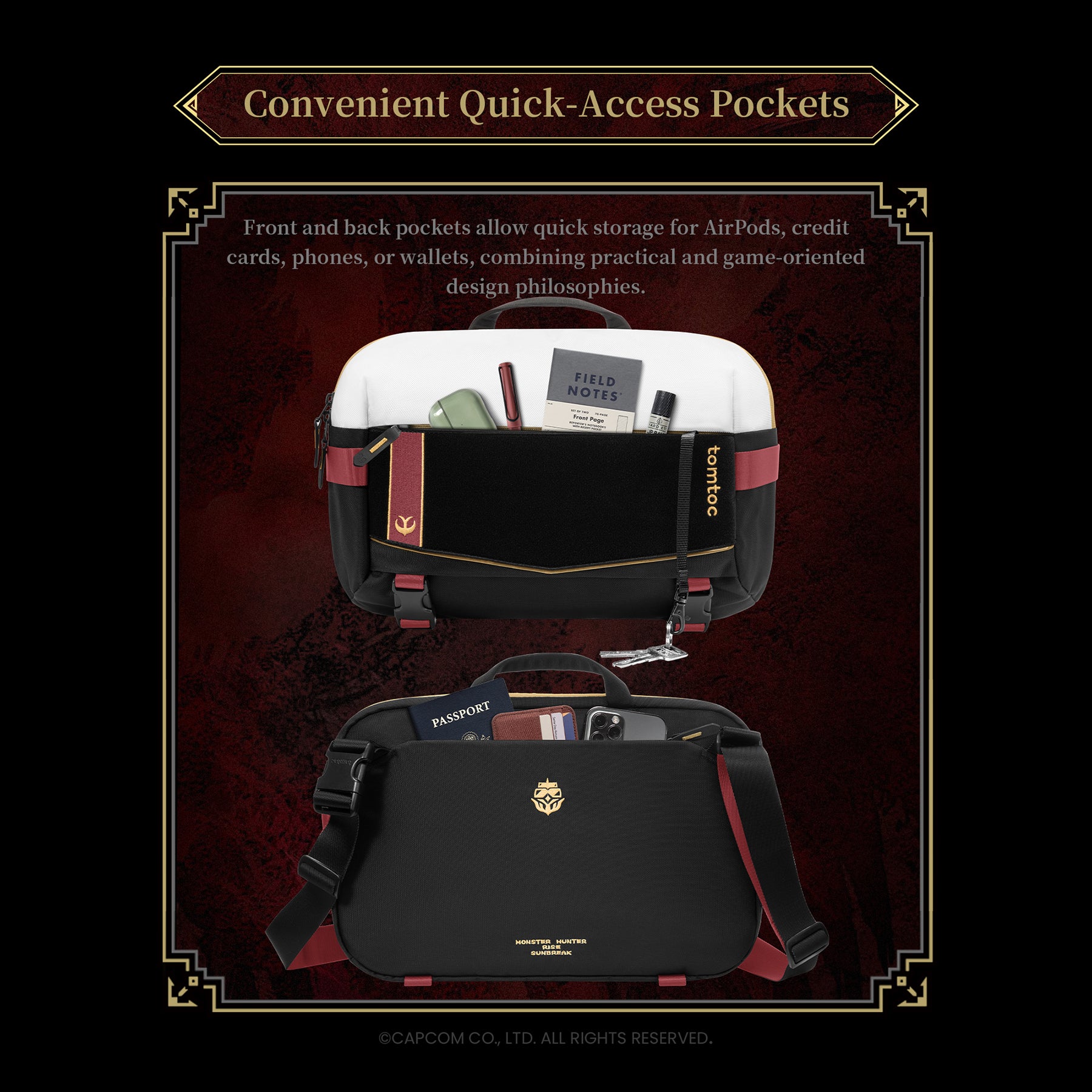 tomtoc Monster Hunter Royal Order Sling Bag - L