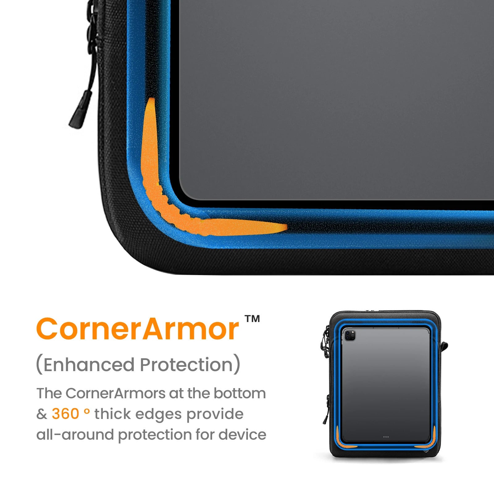 tomtoc 12.9 Inch Premium 360 Protective Surface Sleeve - Black