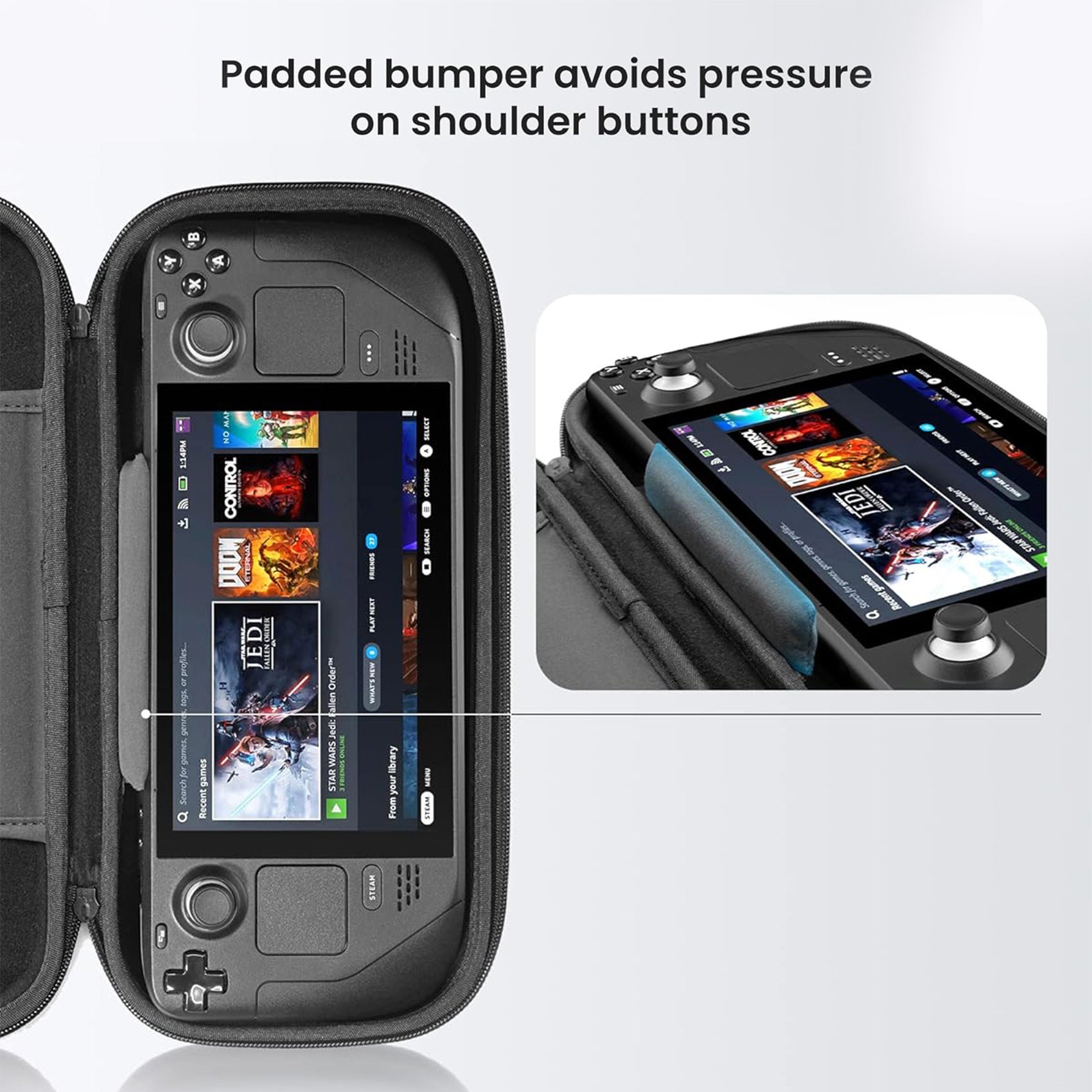 tomtoc Steam Deck Carrying Case / Protective Case / Hard Portable Travel Carrying Bag - Black