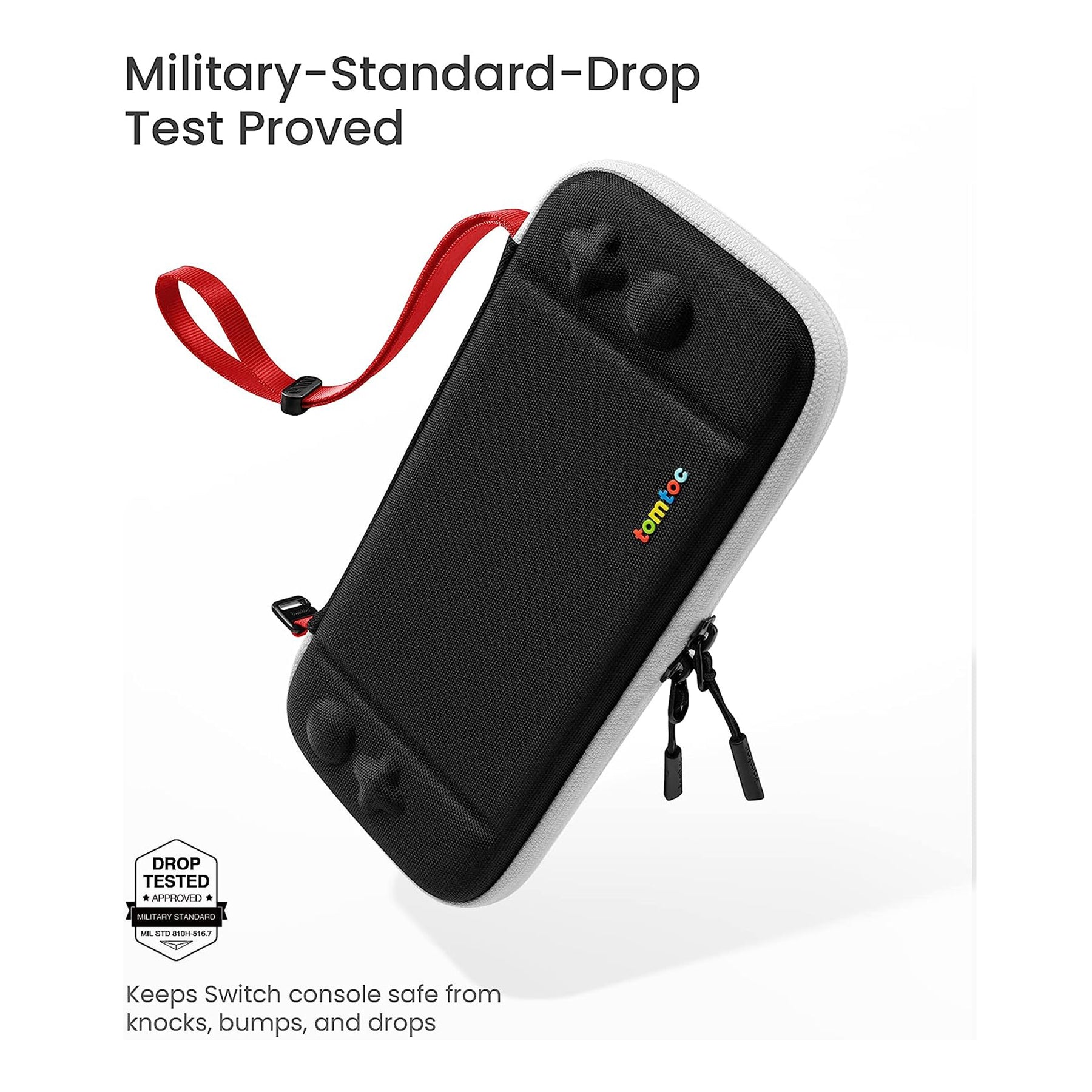 tomtoc Slim Protective Carrying Case with 10 Game Cartridges - Nintendo Switch & OLED Model - Magic Black