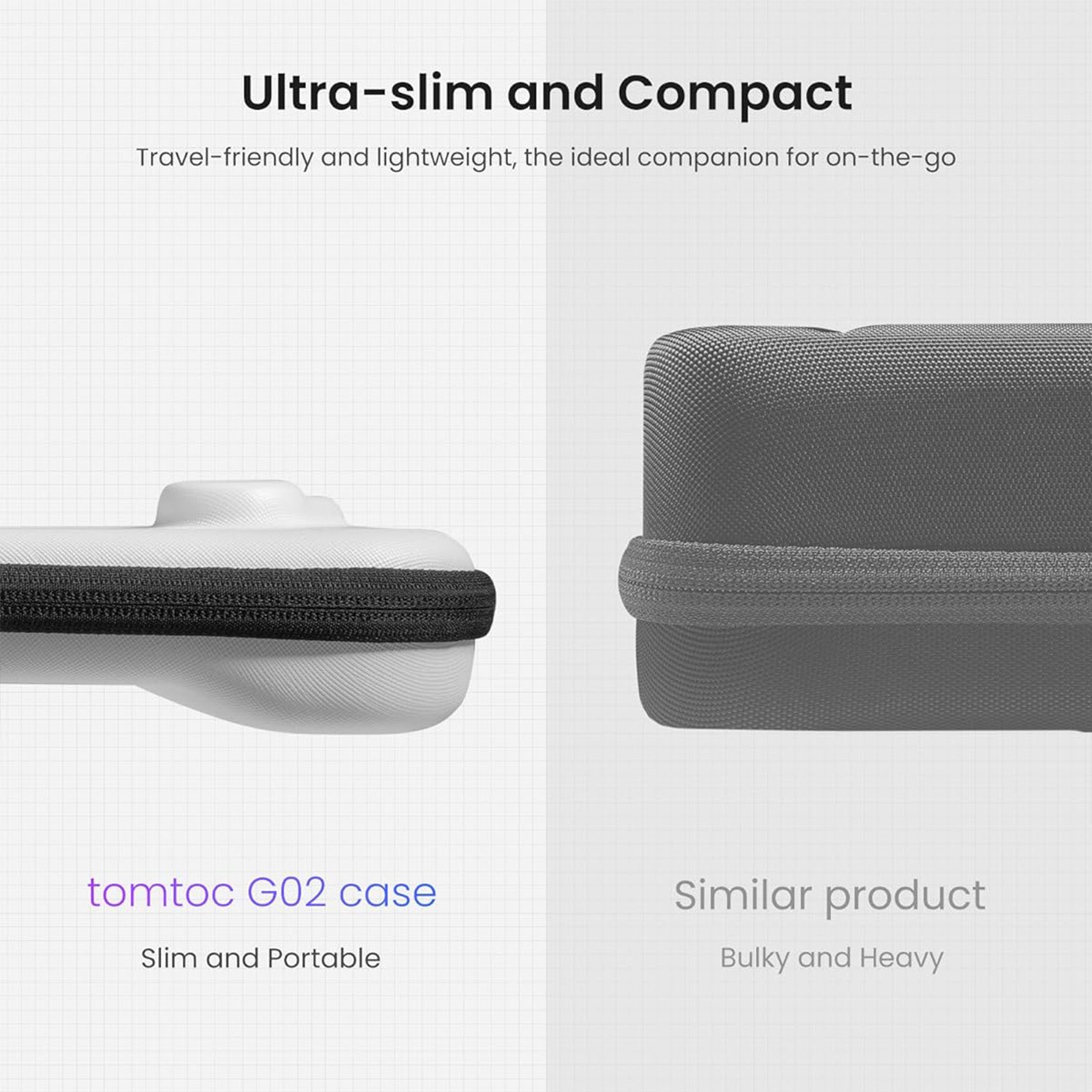 tomtoc ASUS ROG Ally Slim Protective Carrying Case / Hard Portable Travel Carrying Bag - White