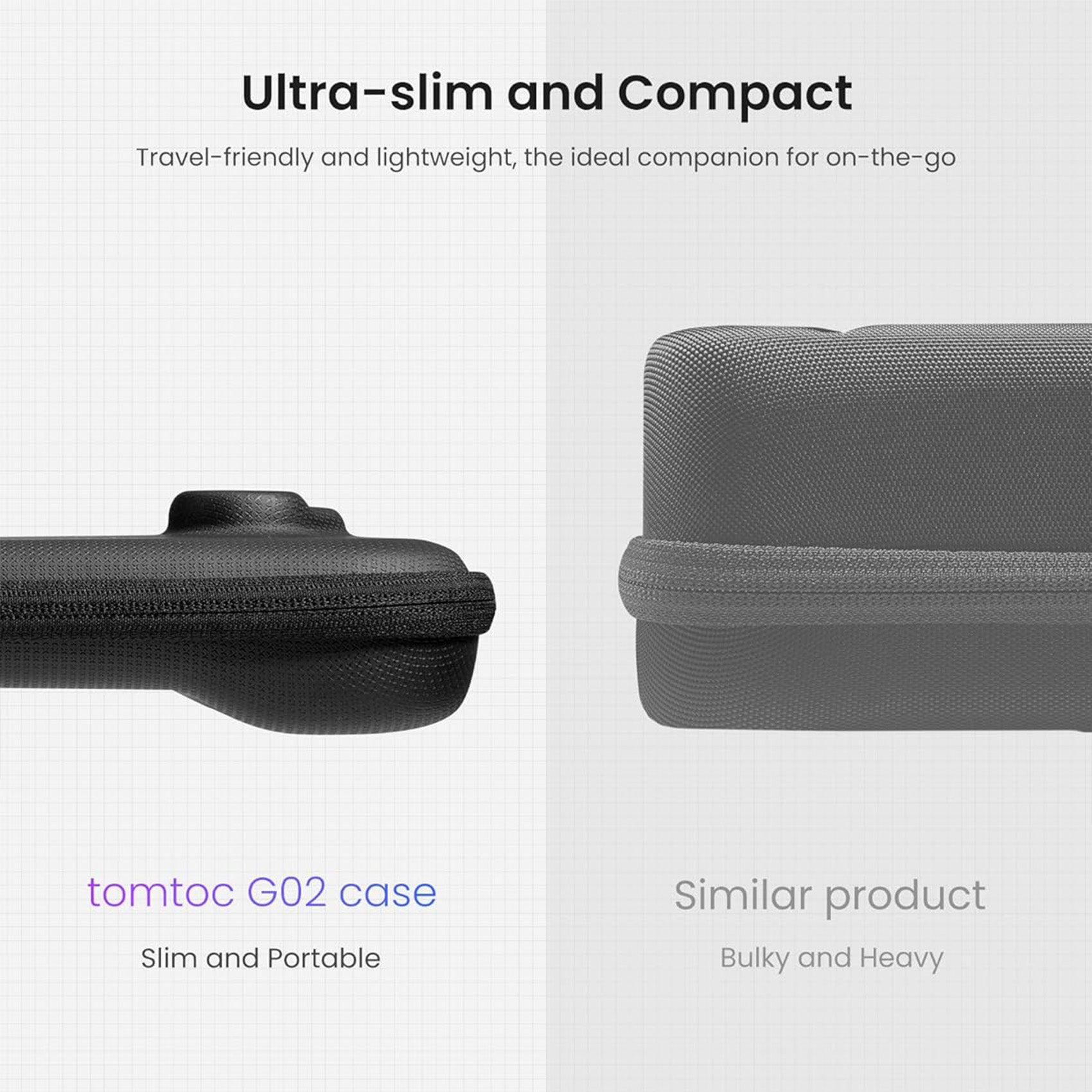 tomtoc ASUS ROG Ally Slim Protective Carrying Case / Hard Portable Travel Carrying Bag - Black