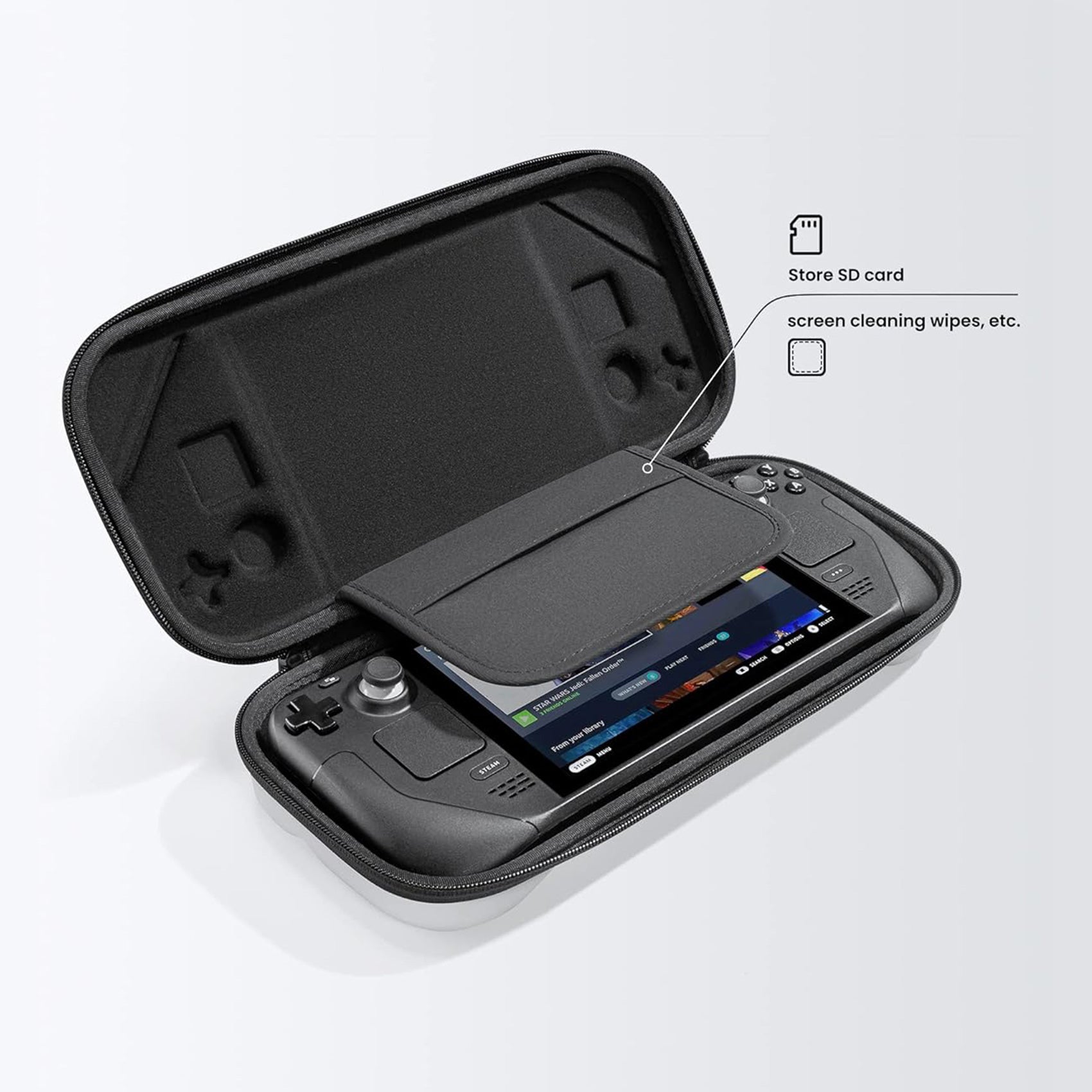 tomtoc Steam Deck Carrying Case / Protective Case / Hard Portable Travel Carrying Bag - White