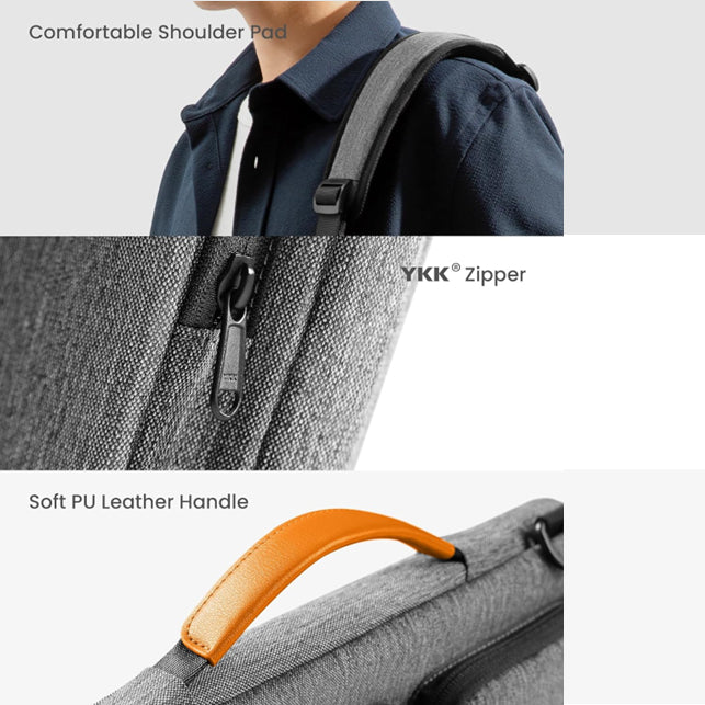tomtoc 13 Inch Versatile Laptop Messenger Bag - Gray