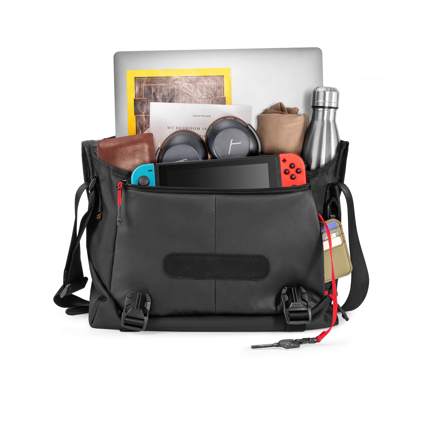 tomtoc 16 Inch Casual Laptop Shoulder Sling Bag - Black