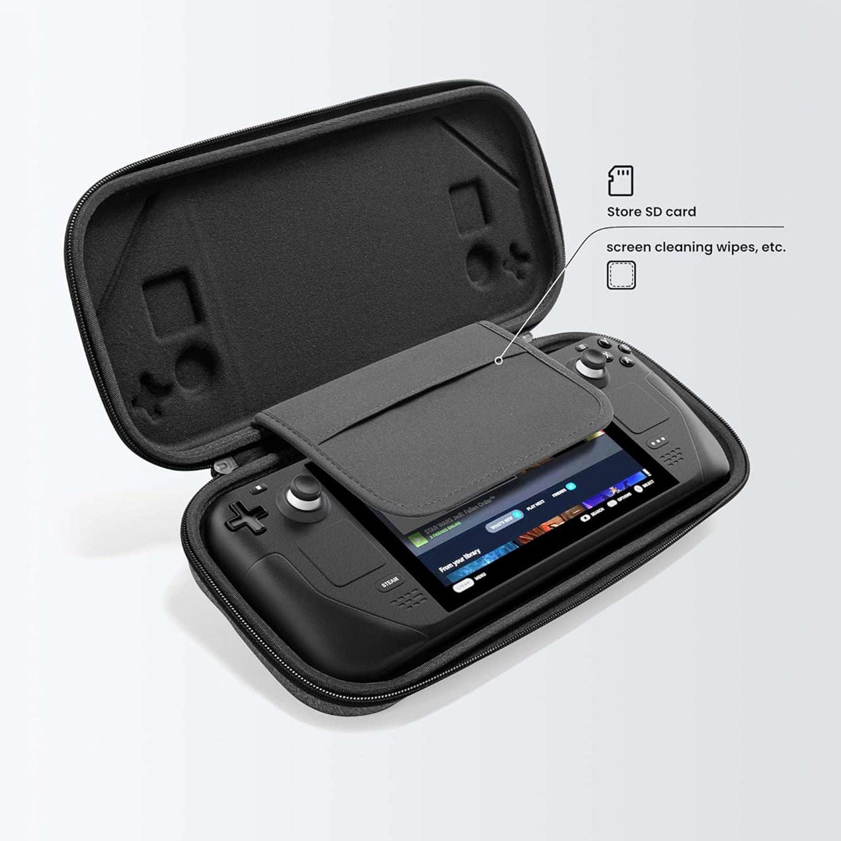 tomtoc Steam Deck Carrying Case / Protective Case / Hard Portable Travel Carrying Bag - Gray