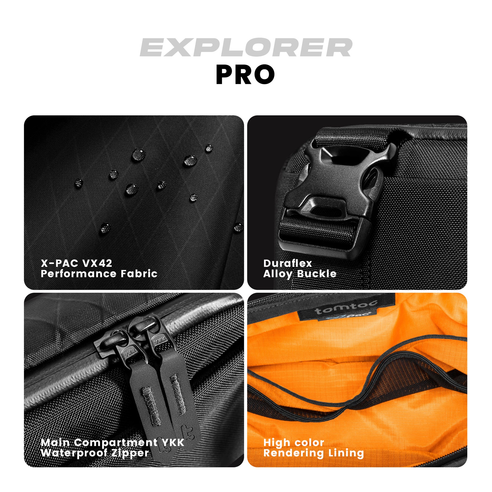 tomtoc Explorer X-Pac Sling Men Bag / Crossbody Bag / Shoulder Bag / Chest Bag - Black