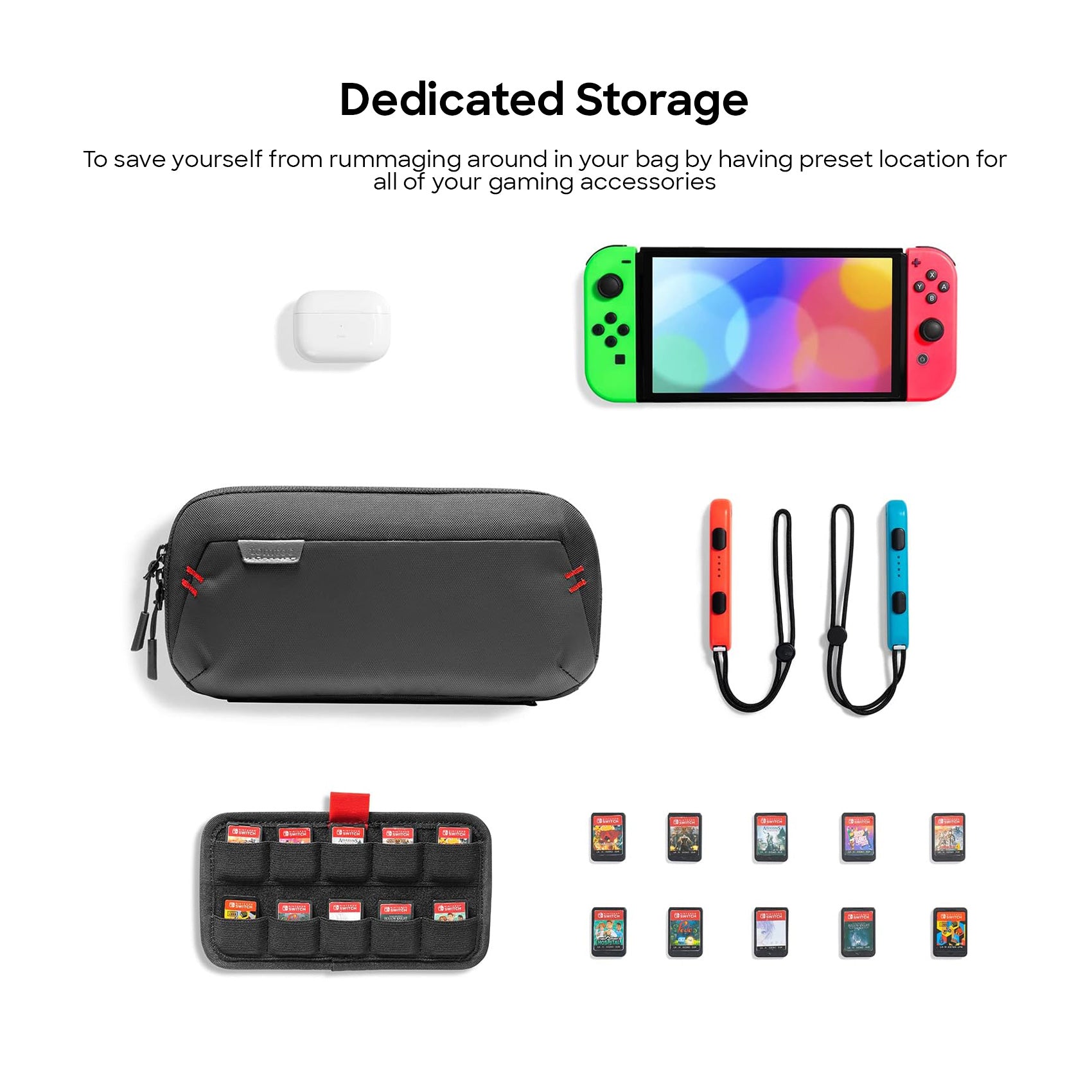 tomtoc Arccos Series Carrying Bag / Nintendo Switch Bag - Nintendo Switch and OLED Model - Black