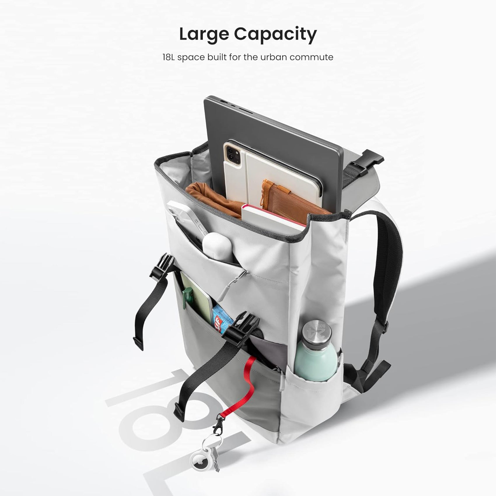 tomtoc 16 Inch Flap Lightweight & Water-Resistant Laptop Backpack - Tephra