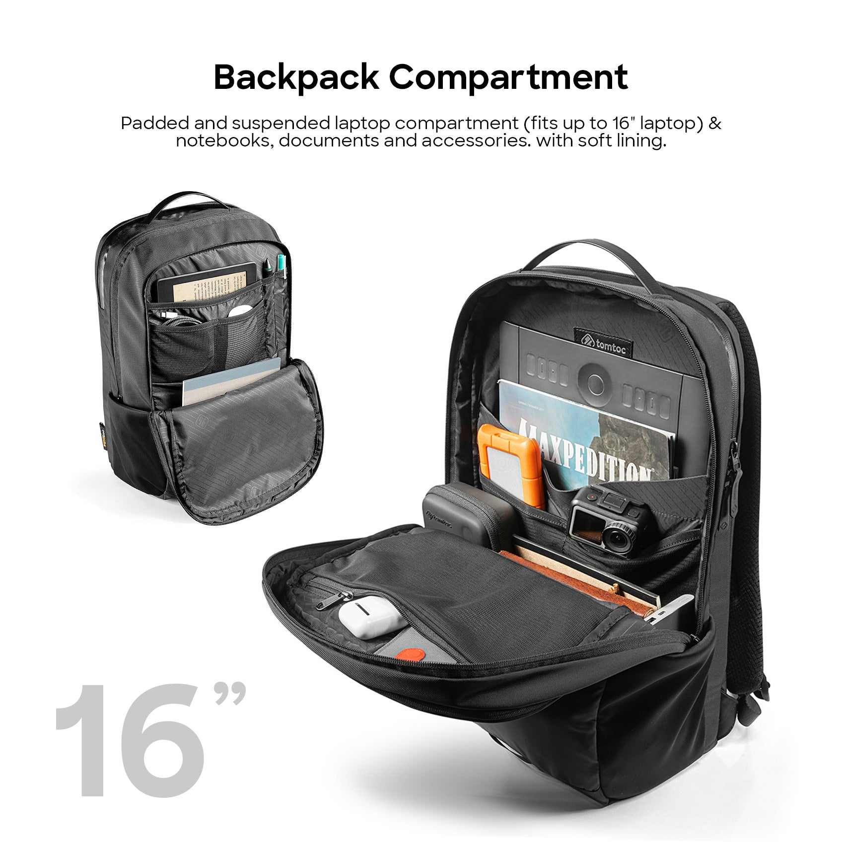 tomtoc Premium Urban-T68 Laptop Backpack 15.6 Inch