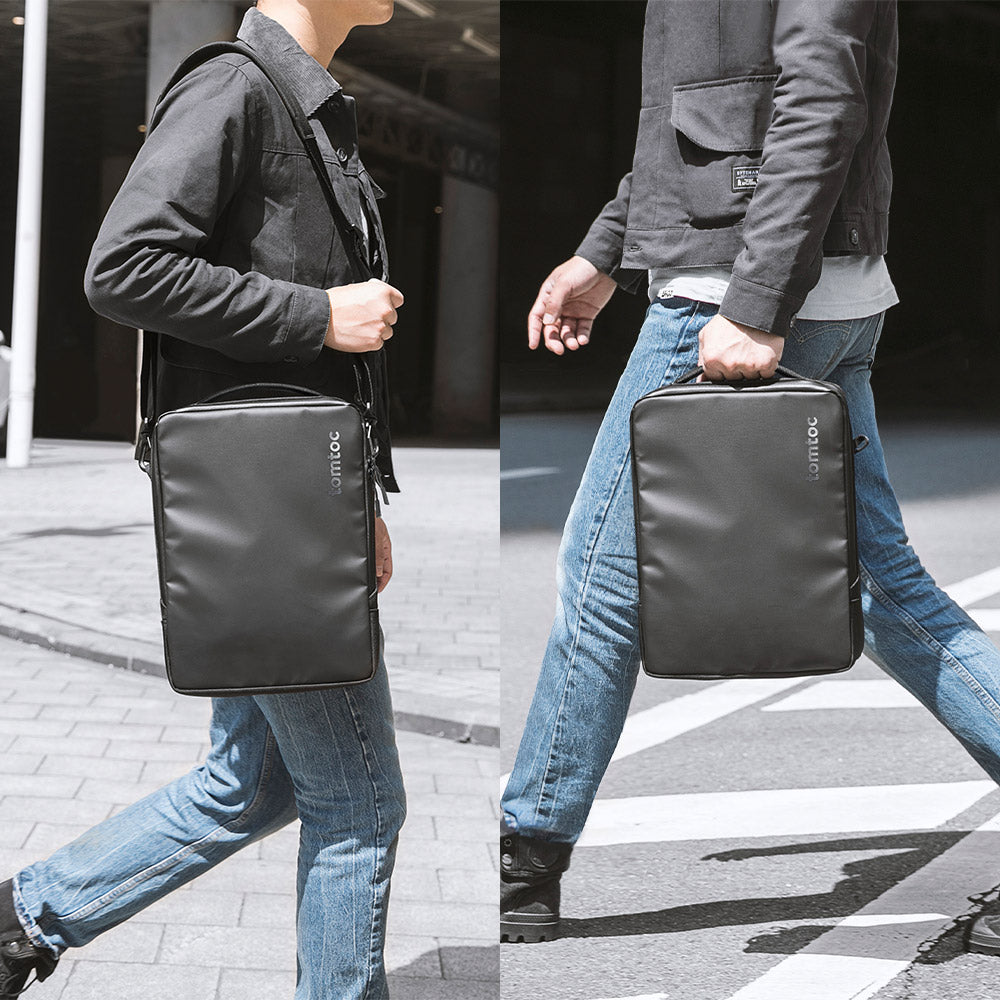 tomtoc DefenderACE-A04 Laptop Black Shoulder Bag for MacBook Pro 14 Inch