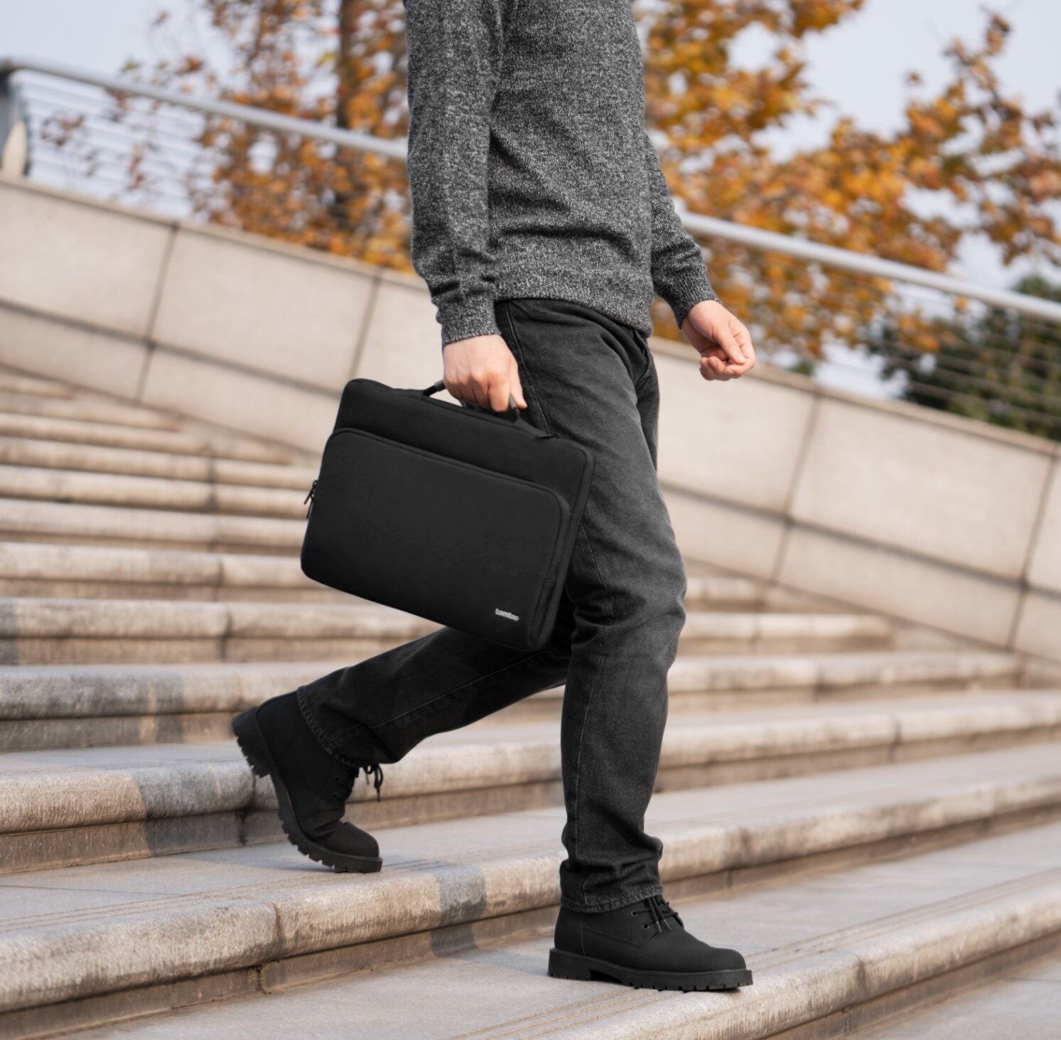 tomtoc 15 Inch Versatile 360 Protective Laptop Sleeve Briefcase - Black
