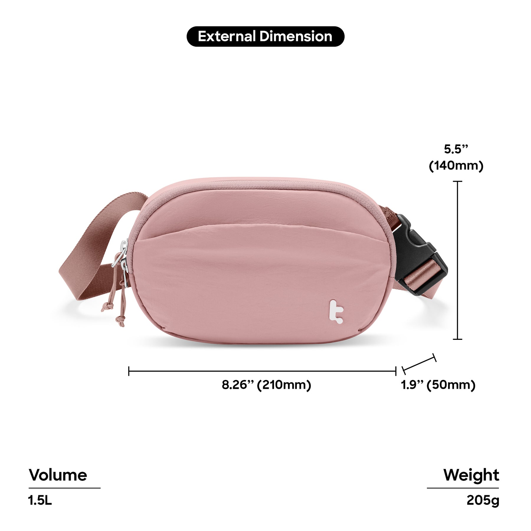 tomtoc T32 1.5L Slingbean Belt Bag / Crossbody Bag / Sling Bag / Waist Bag with RFID Blocking - Caramel