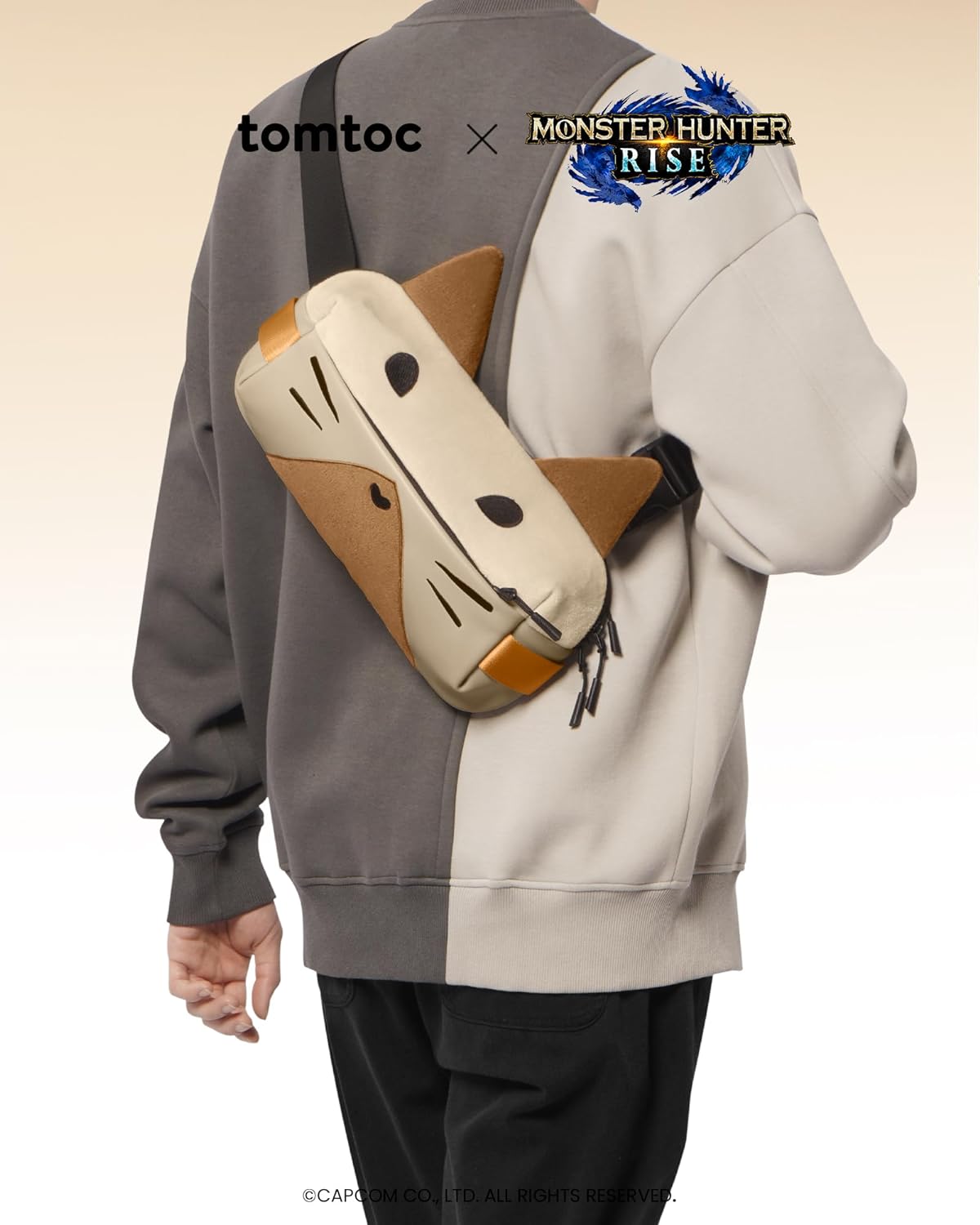 tomtoc Monster Hunter 4L Minimalist EDC Sling Men Bag / Crossbody Bag / Shoulder Bag / Chest Bag - Palico