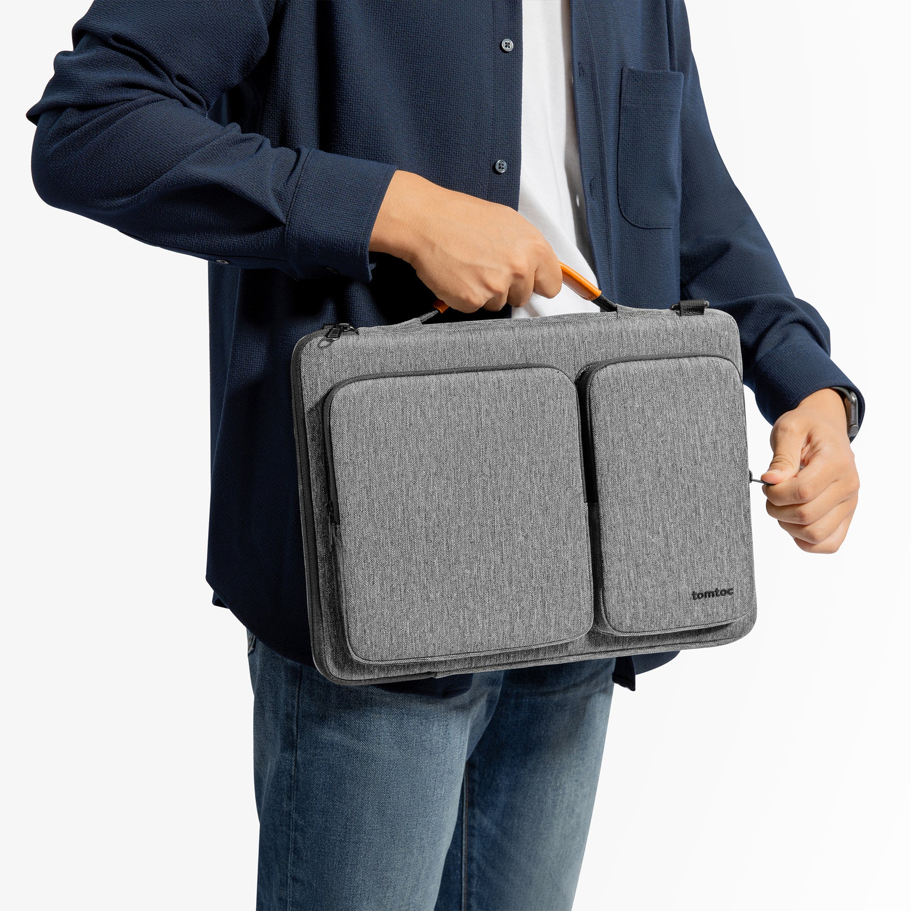 tomtoc 13 Inch Versatile Laptop Messenger Bag - Gray