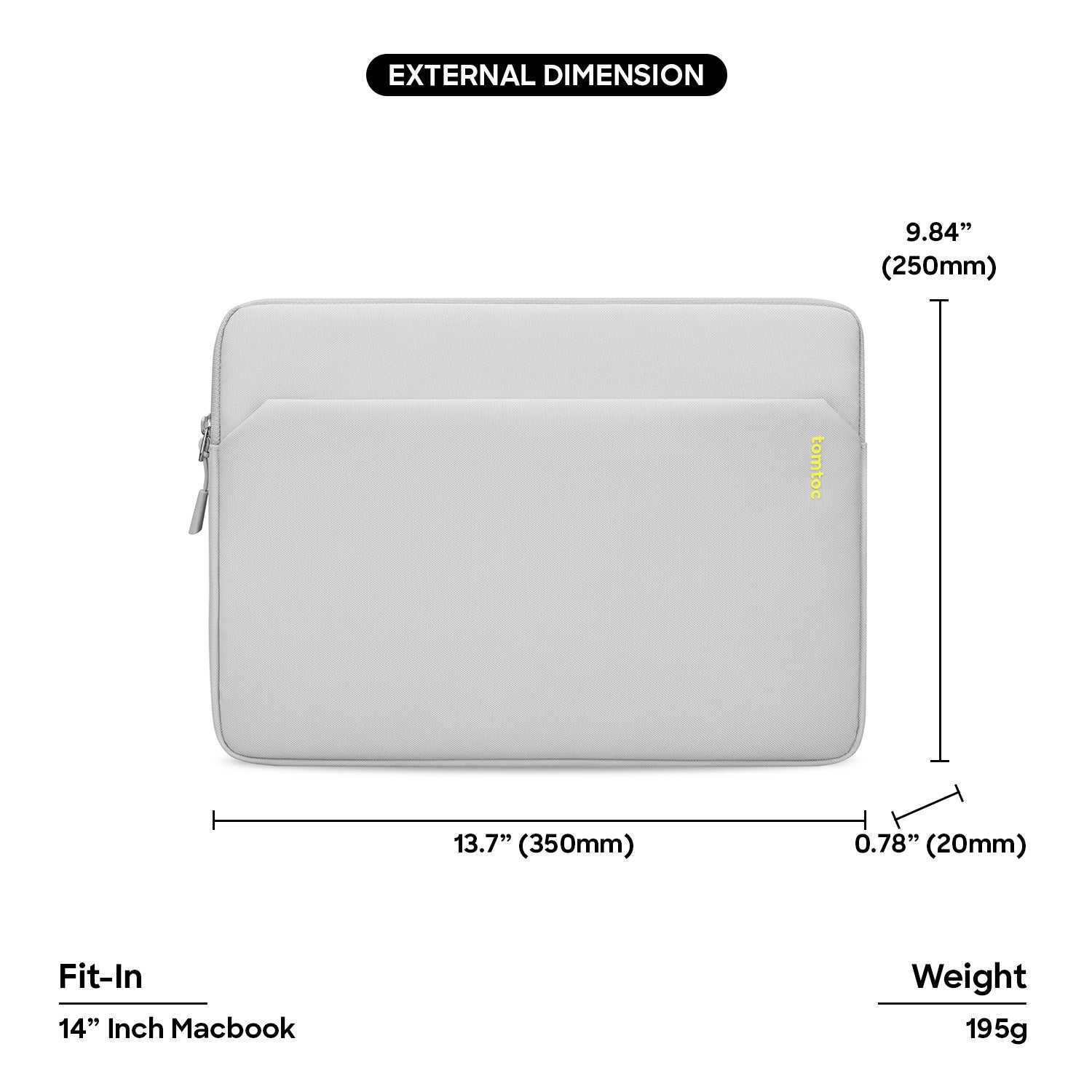 tomtoc Light-A18 Laptop Sleeve for MacBook Pro 14 Inch