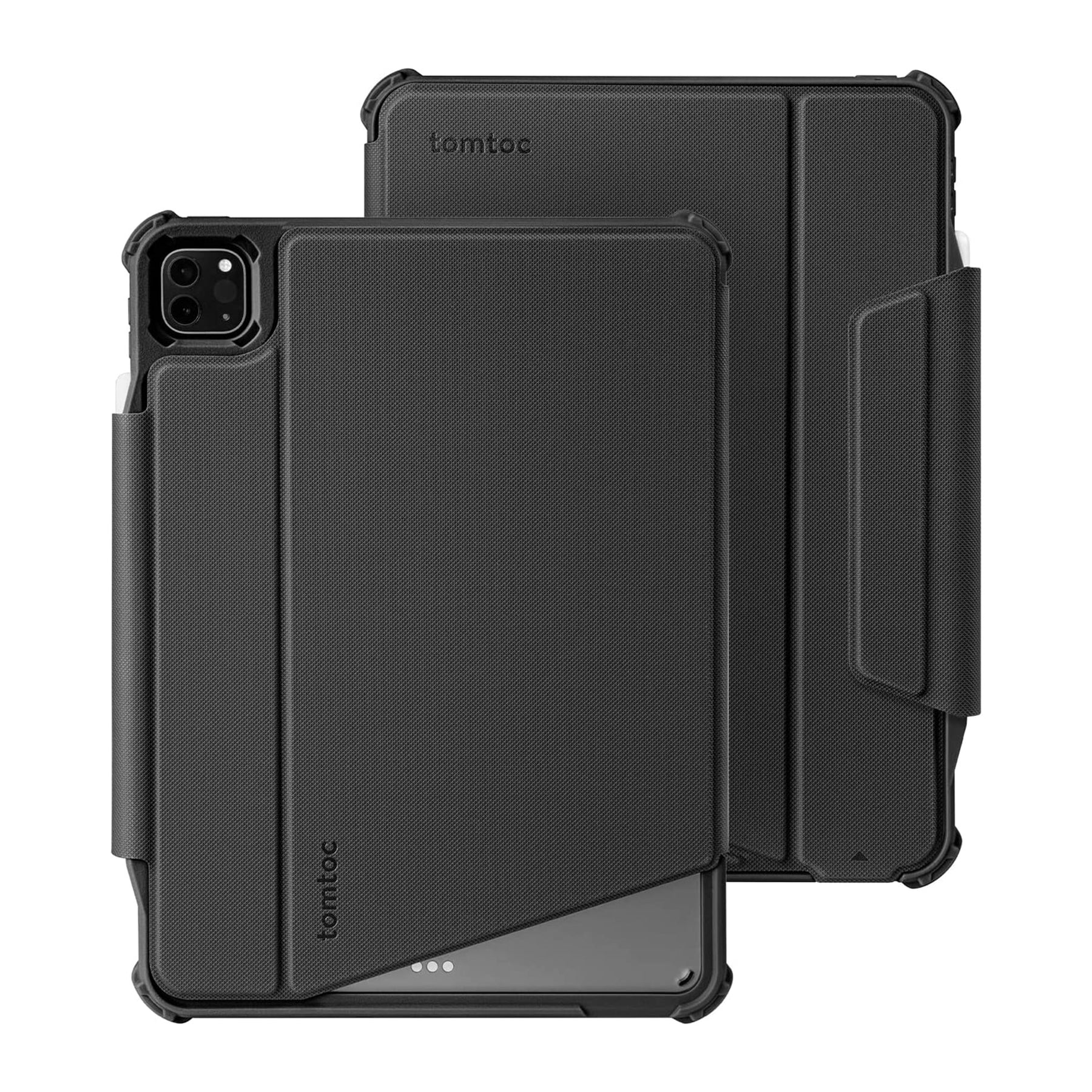 tomtoc 11 Inch iPad Pro Wireless Apple Pencil Charging / Detachable Protective Case - Leather Black