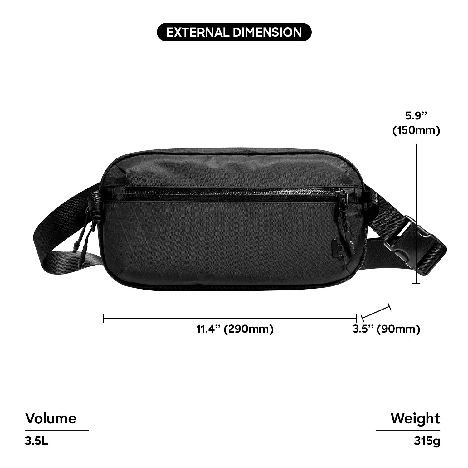 tomtoc Aviator-T35 X-Pac Chest Bag 3.5L