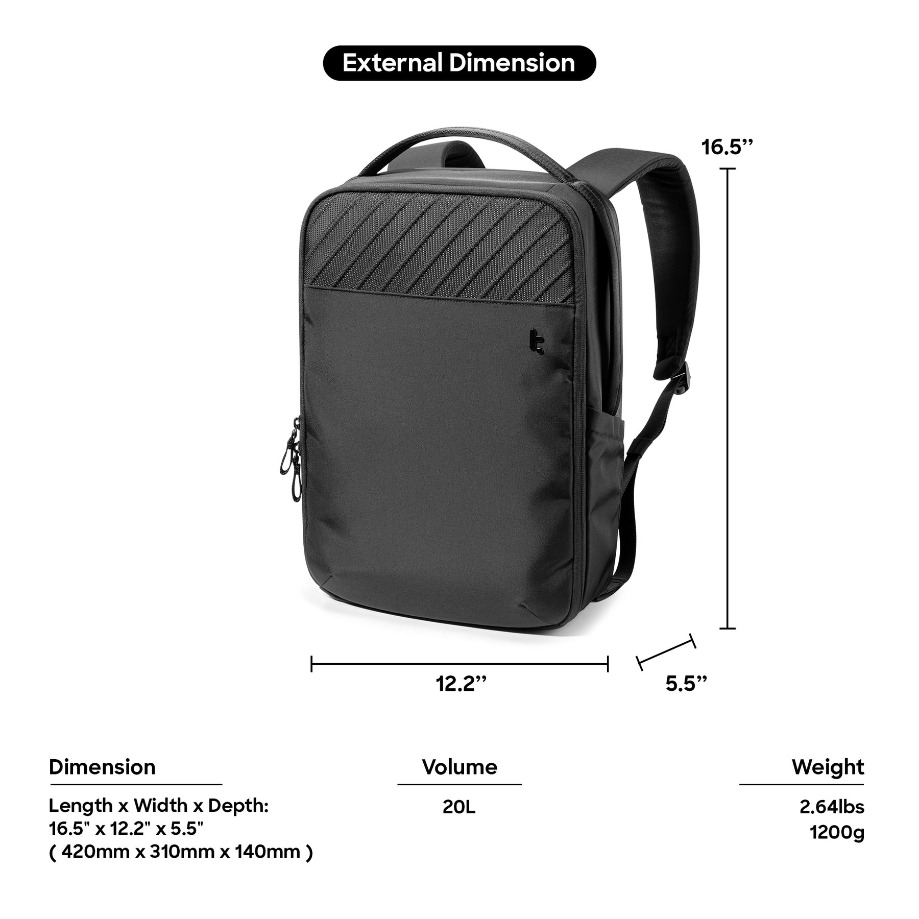 tomtoc Premium Voyage-T50 Laptop Backpack 15.6 Inch