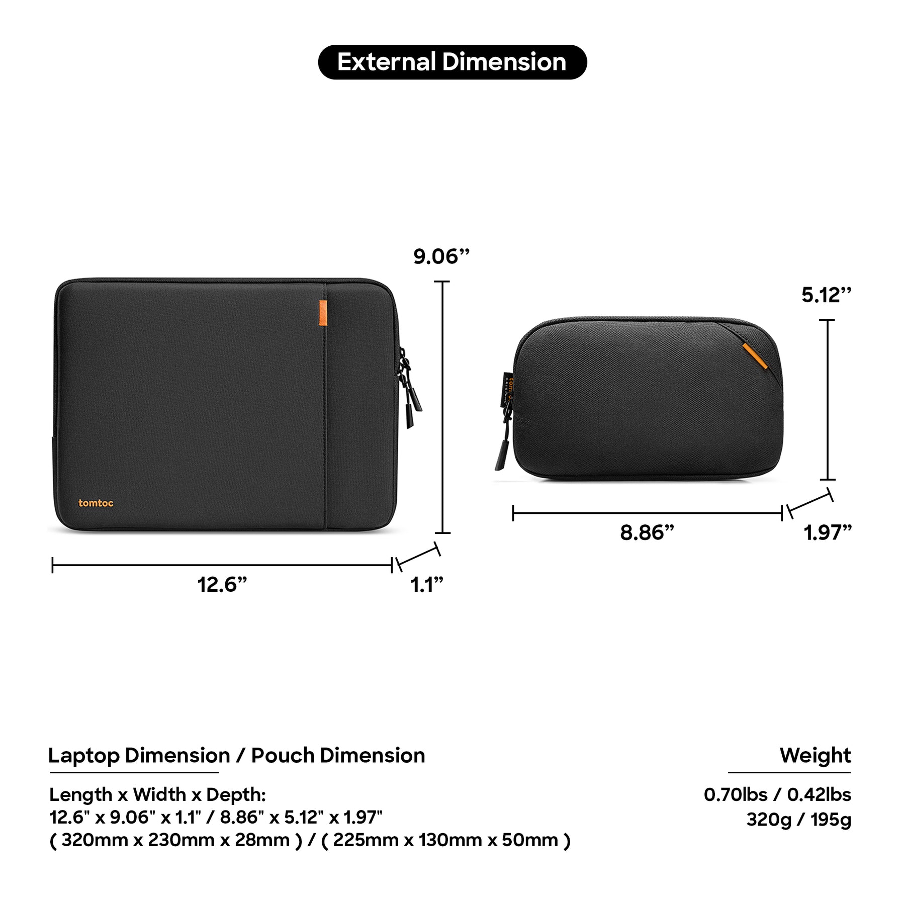 tomtoc Defender-A13 Laptop Sleeve Kit for MacBook Air/Pro 13 Inch