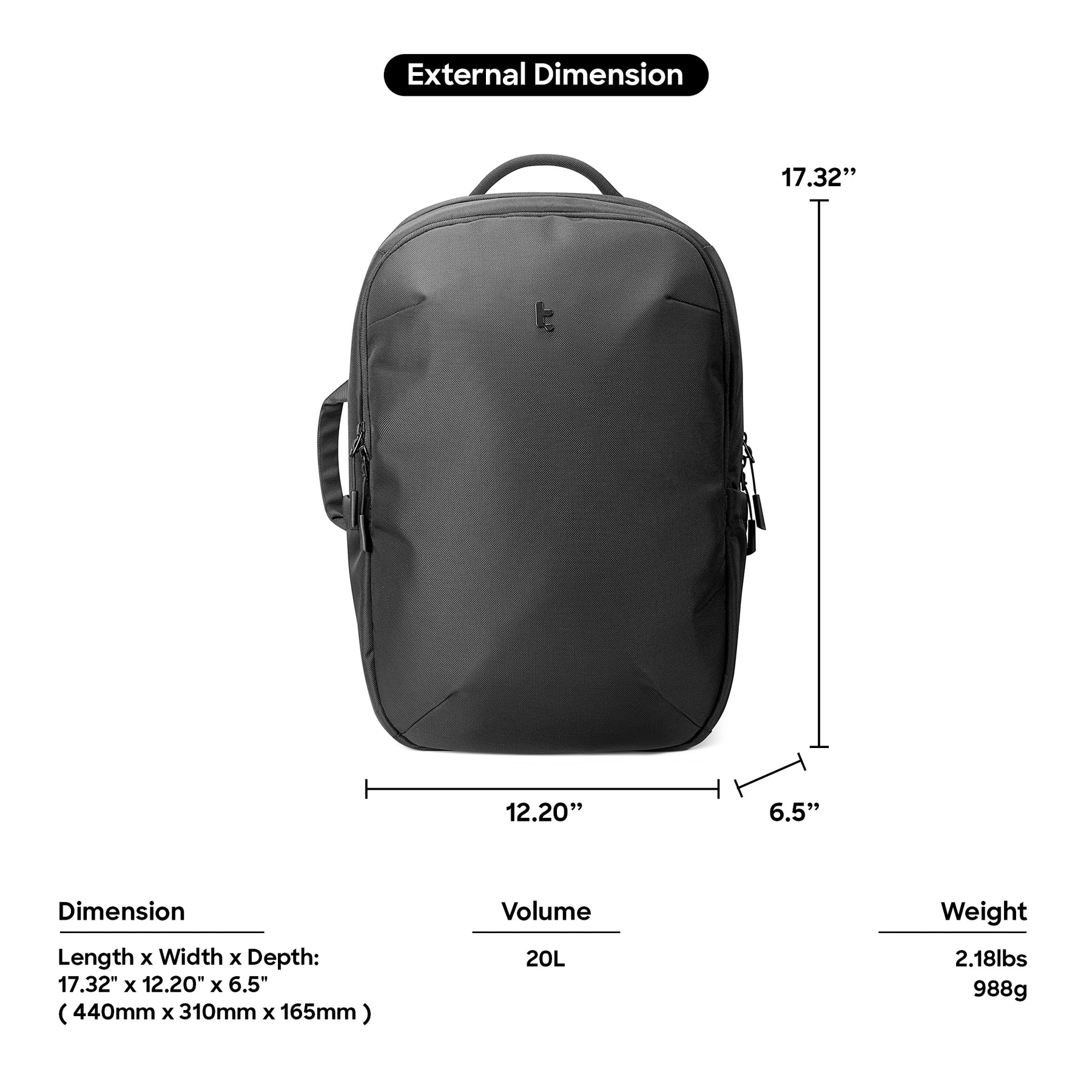 tomtoc Premium Urban-T65 Laptop Backpack 15.6 Inch