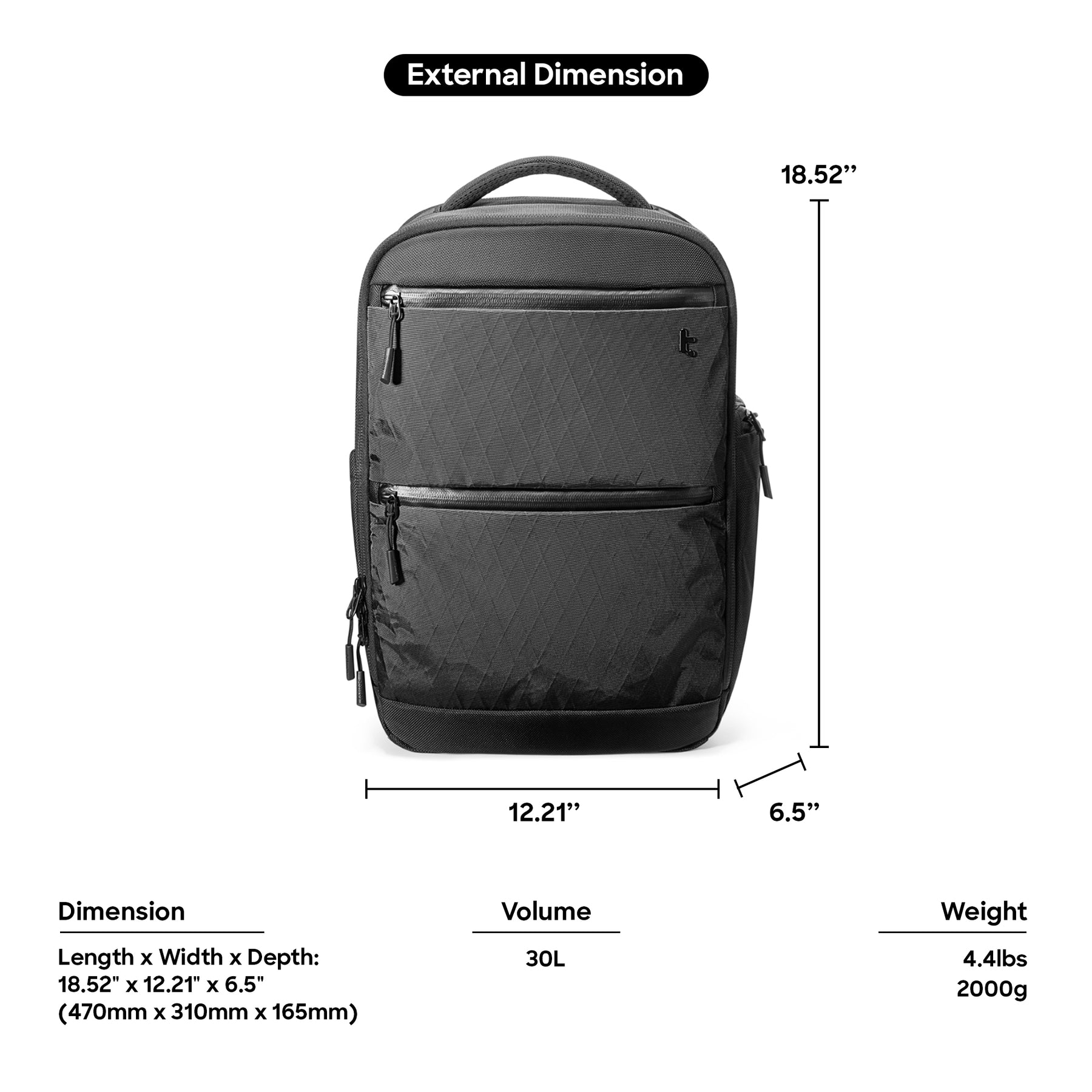 tomtoc Techpack-T73 X-Pac Laptop Backpack 15.6 Inch