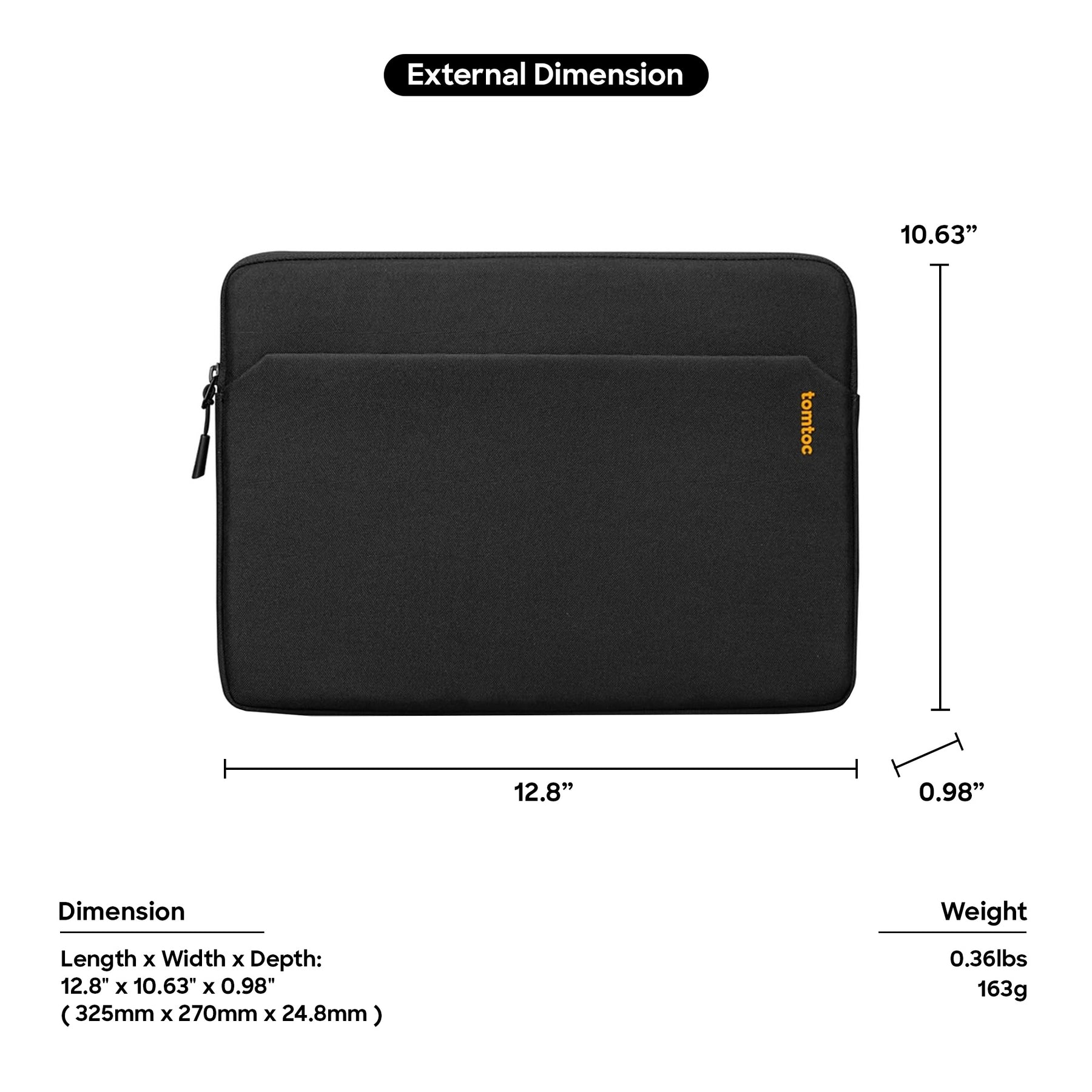 tomtoc 12.9 Inch Tablet Sleeve Bag - Pad Pro 12.9 with Magic Keyboard - Navy Blue