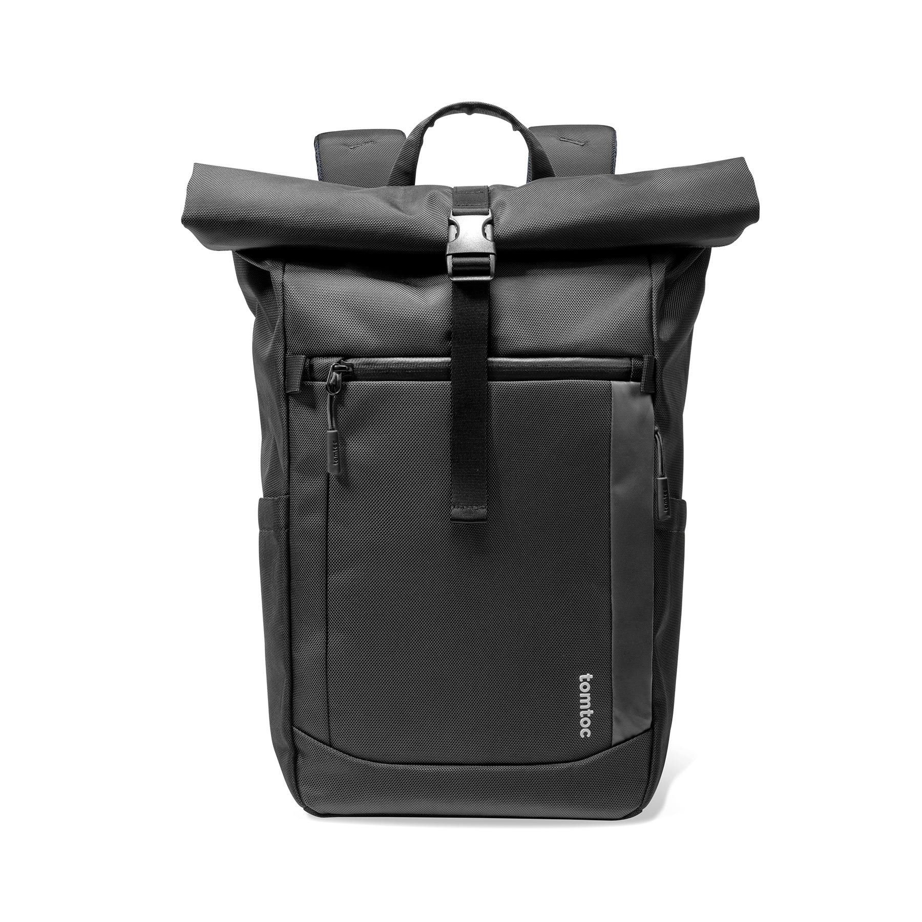 tomtoc 15.6 Inch Rolltop Adjustable Capacity Laptop Backpack - Black