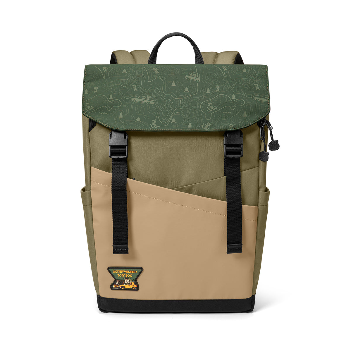 tomtoc G-Crew 16 Inch Flap Lightweight & Water-Resistant Laptop Backpack - Green