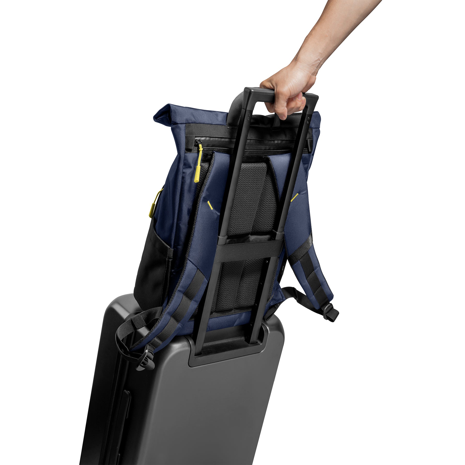 tomtoc 15.6 Inch Rolltop Adjustable Capacity Laptop Backpack - Blue