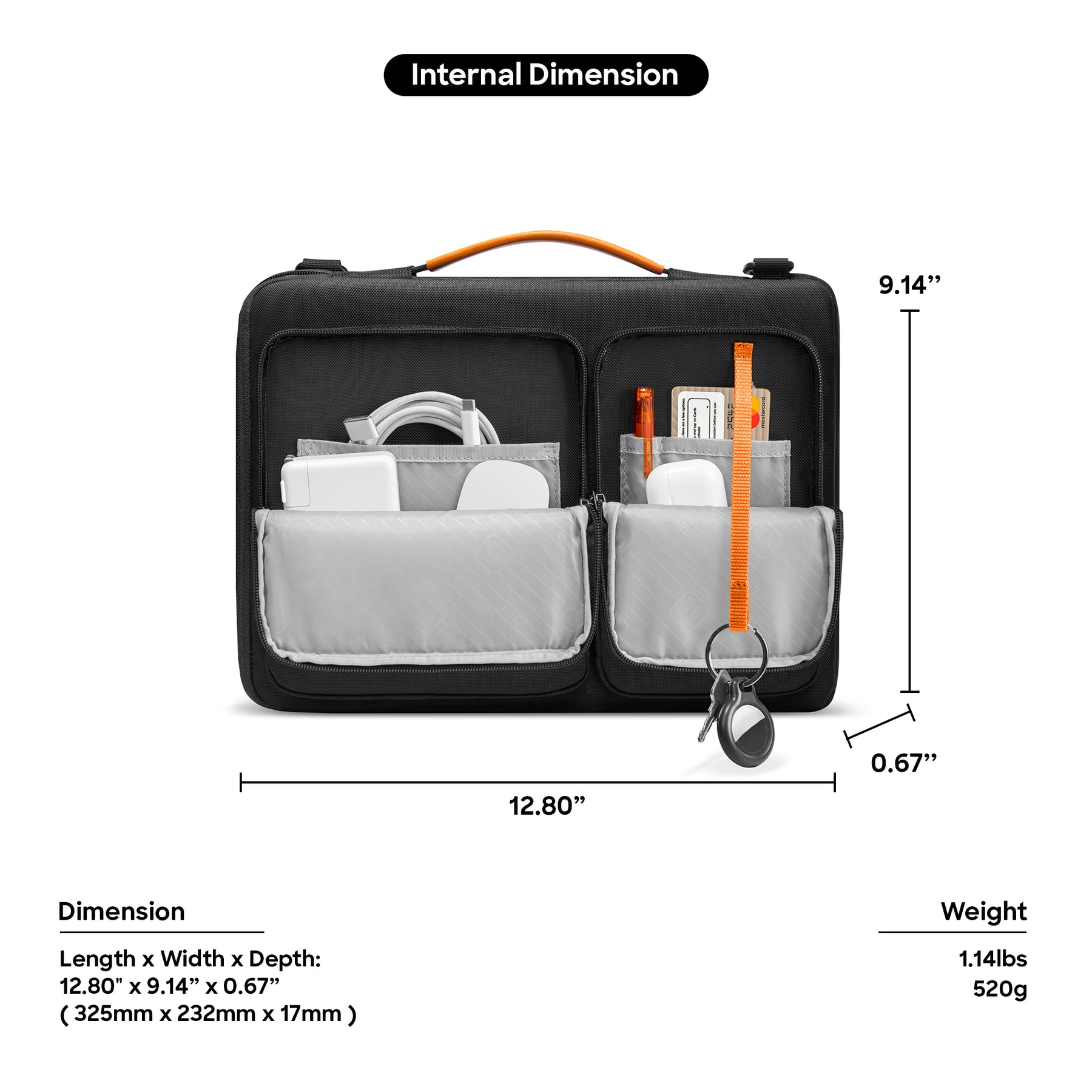 tomtoc 14 Inch Versatile Laptop Messenger Bag - Gray