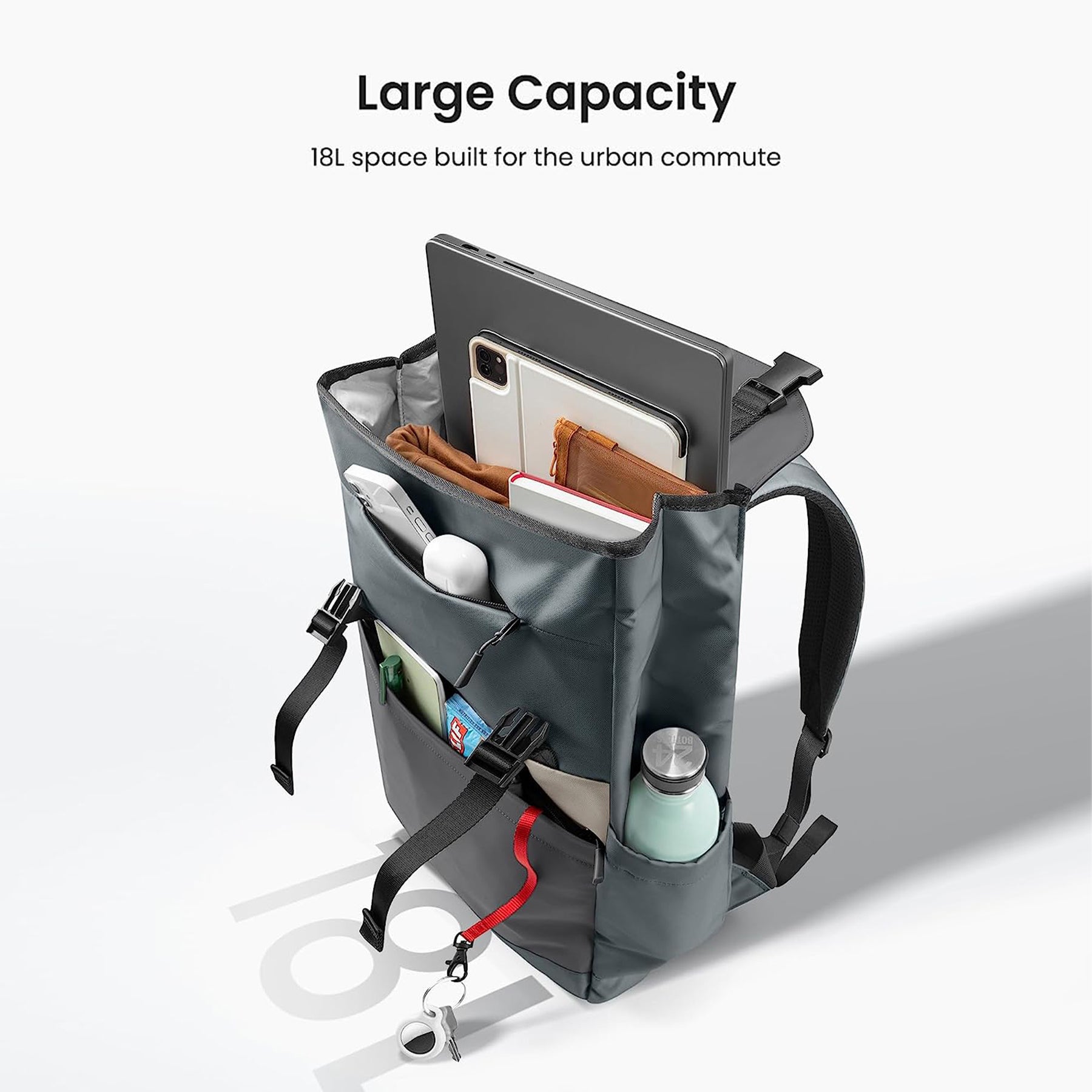 tomtoc 16 Inch Flap Lightweight & Water-Resistant Laptop Backpack - Turquoise