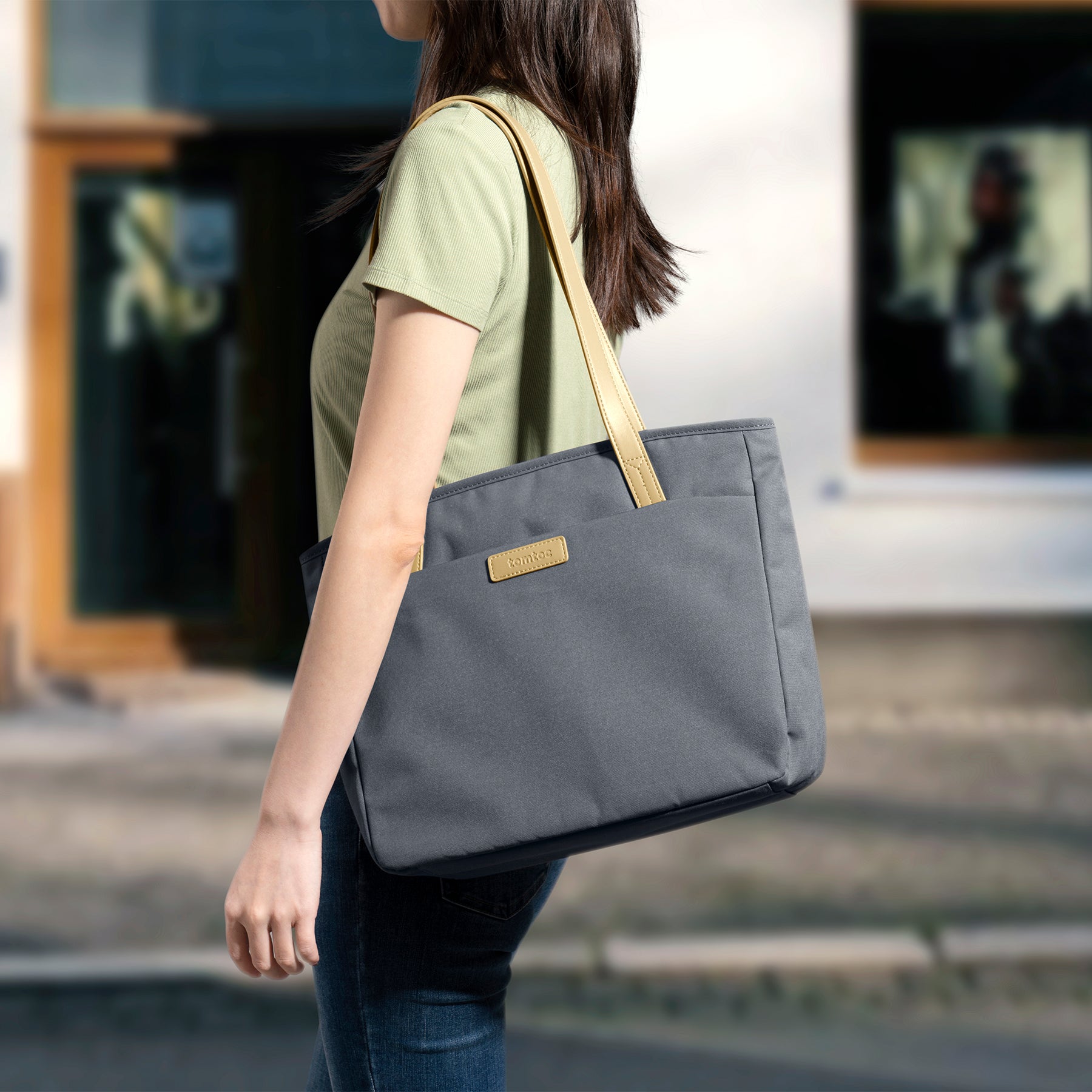 tomtoc 14 Inch Lady Laptop / Tote Bag / Women Bag / Ladies Bag - Grayish Blue