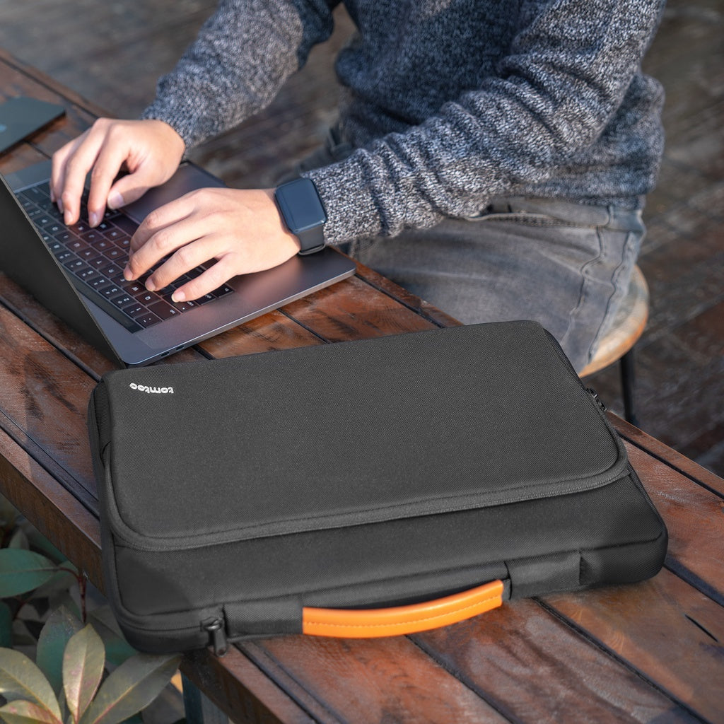 tomtoc 14 Inch Versatile 360 Protective Macbook Sleeve Briefcase - Black