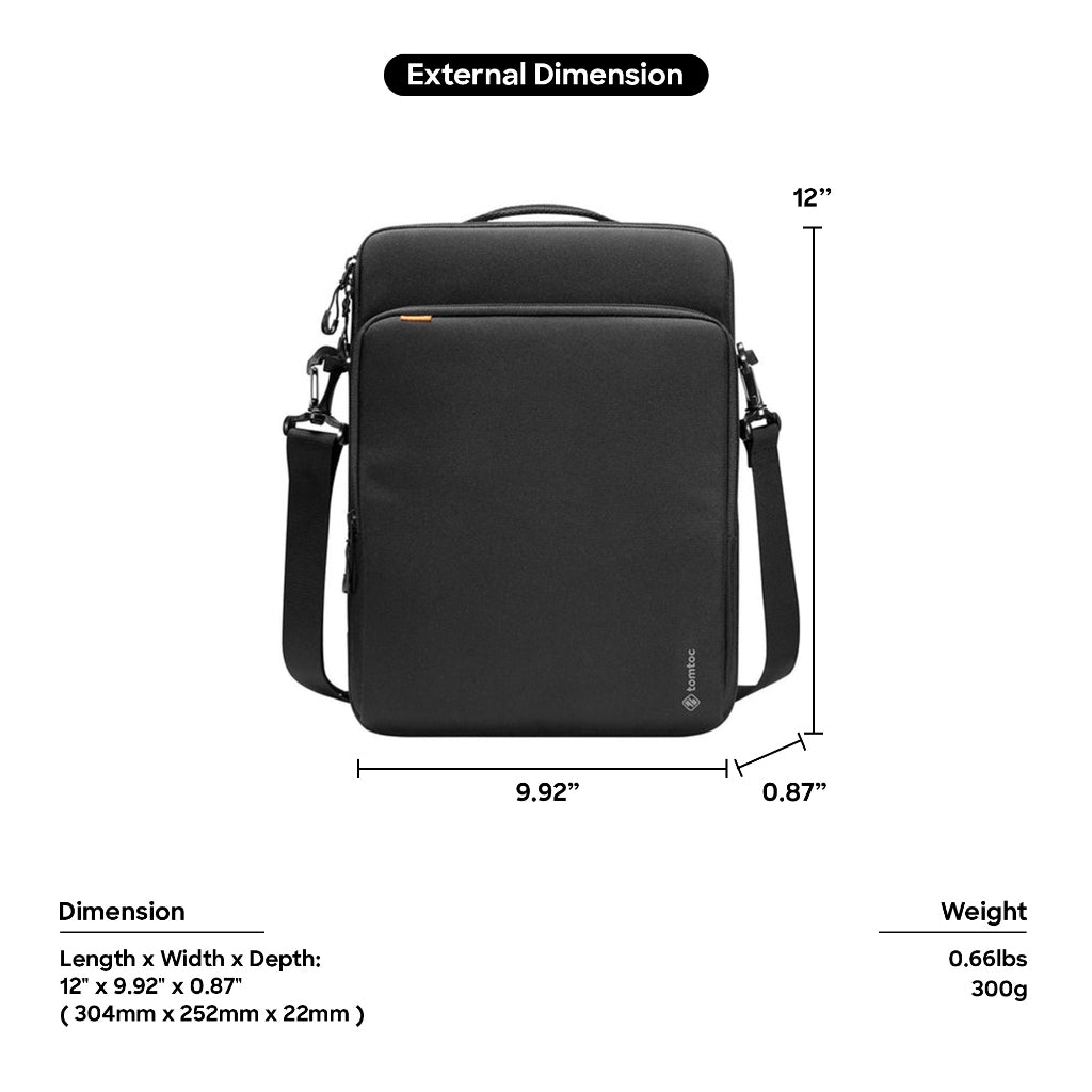 tomtoc 12.9 Inch Premium 360 Protective Surface Sleeve - Black