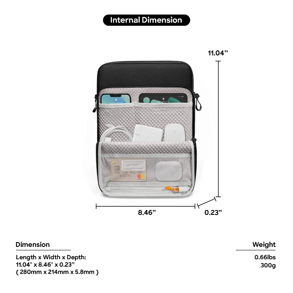tomtoc 12.9 Inch Premium 360 Protective Surface Sleeve - Black
