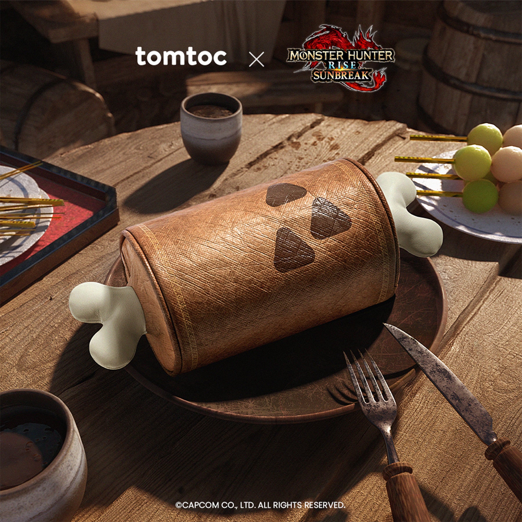 tomtoc Monster Hunter Steak Daily - Mini Crossbody Bag / Shoulder Bag / Sling Bag - Brown