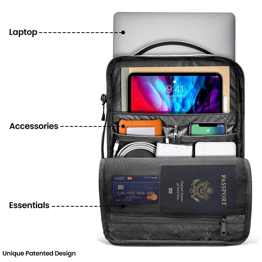tomtoc DefenderACE-A04 Laptop Gray Shoulder Bag for MacBook Pro 14 Inch
