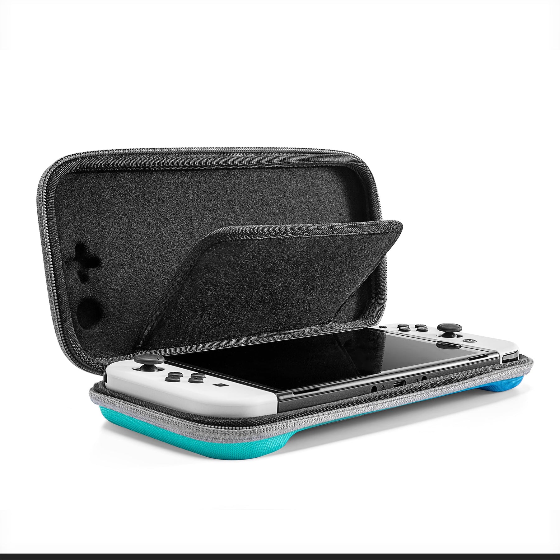tomtoc Slim Protective Carrying Case with 10 Game Cartridges - Nintendo Switch & OLED Model - Ocean Blue