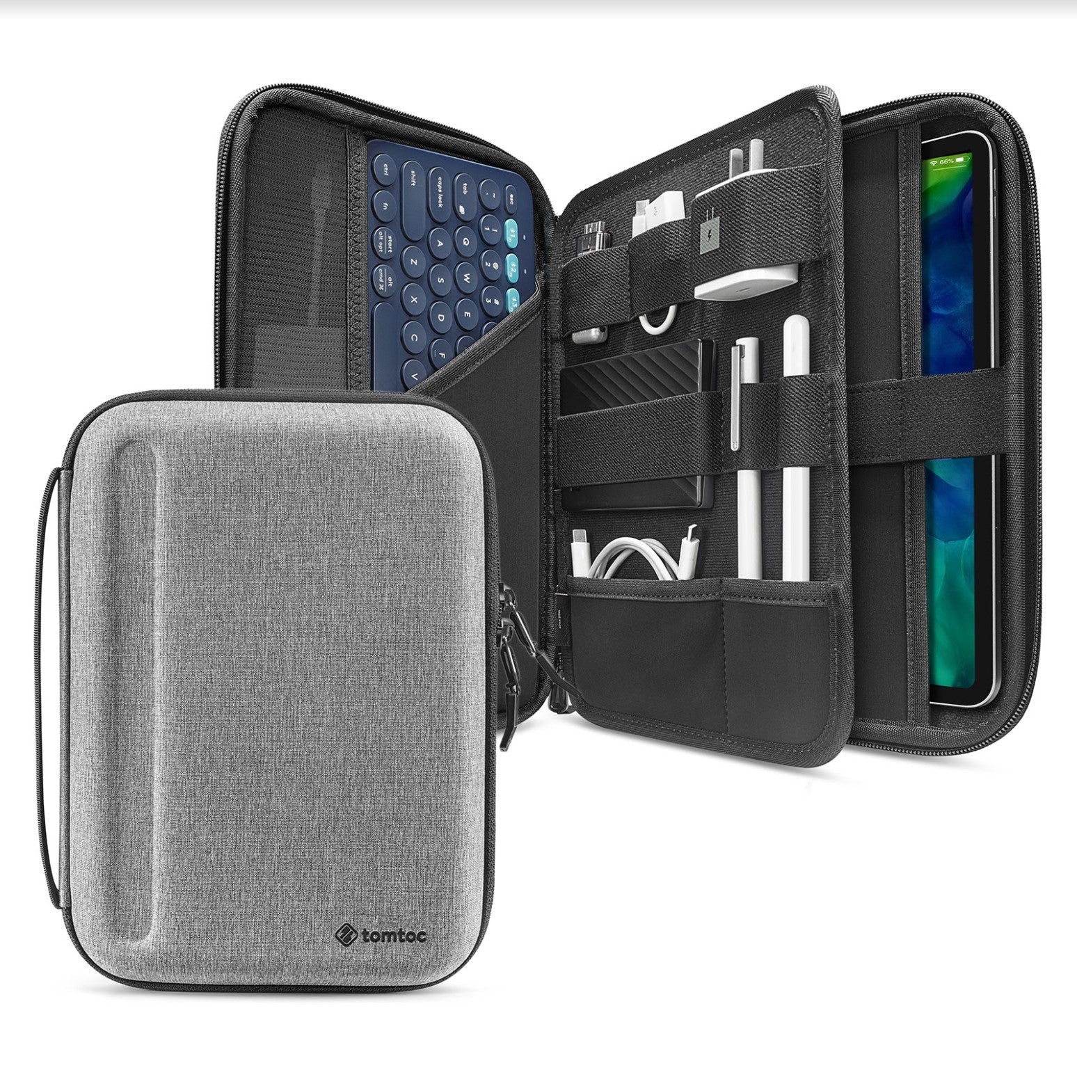 tomtoc 11 Inch Plus Tablet Padfolio Eva Case - Gray