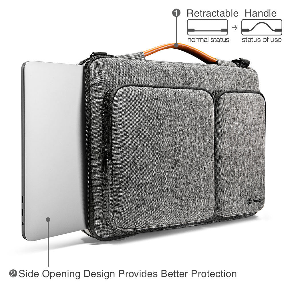 tomtoc 16 Inch Versatile Laptop Messenger Bag - Gray