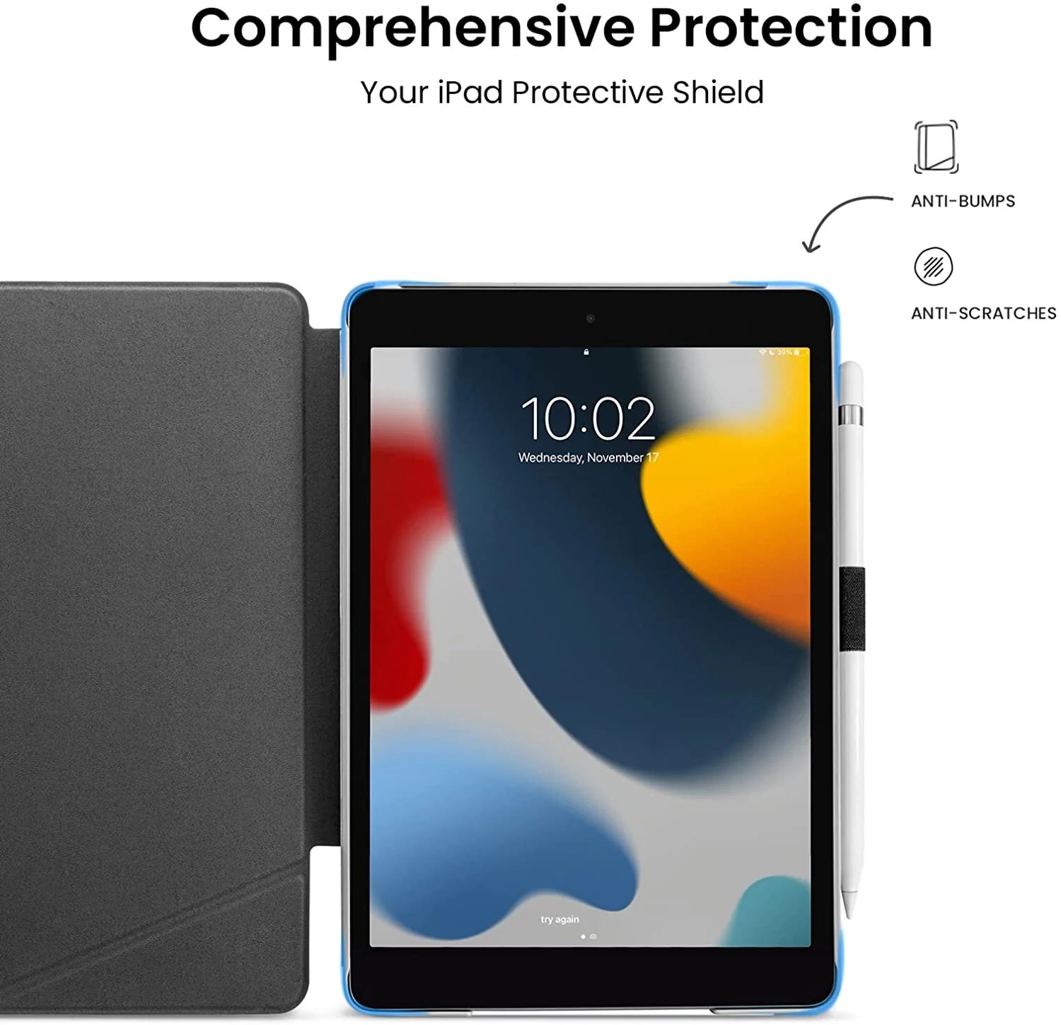 tomtoc 10.2 Inch Protective Smart-Tri Case - iPad 9th Gen 2019-2021 - Purple