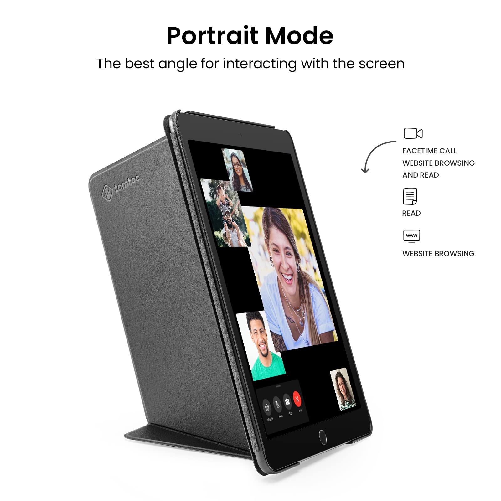 tomtoc 10.2 Inch Protective Smart-Tri Case - iPad 9th Gen 2019-2021 - Black