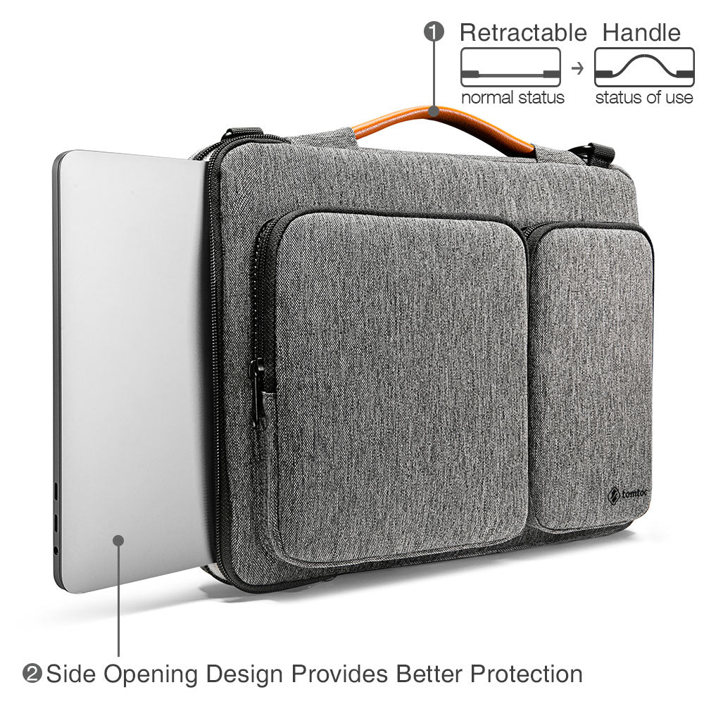 tomtoc 14 Inch Versatile Laptop Messenger Bag - Gray