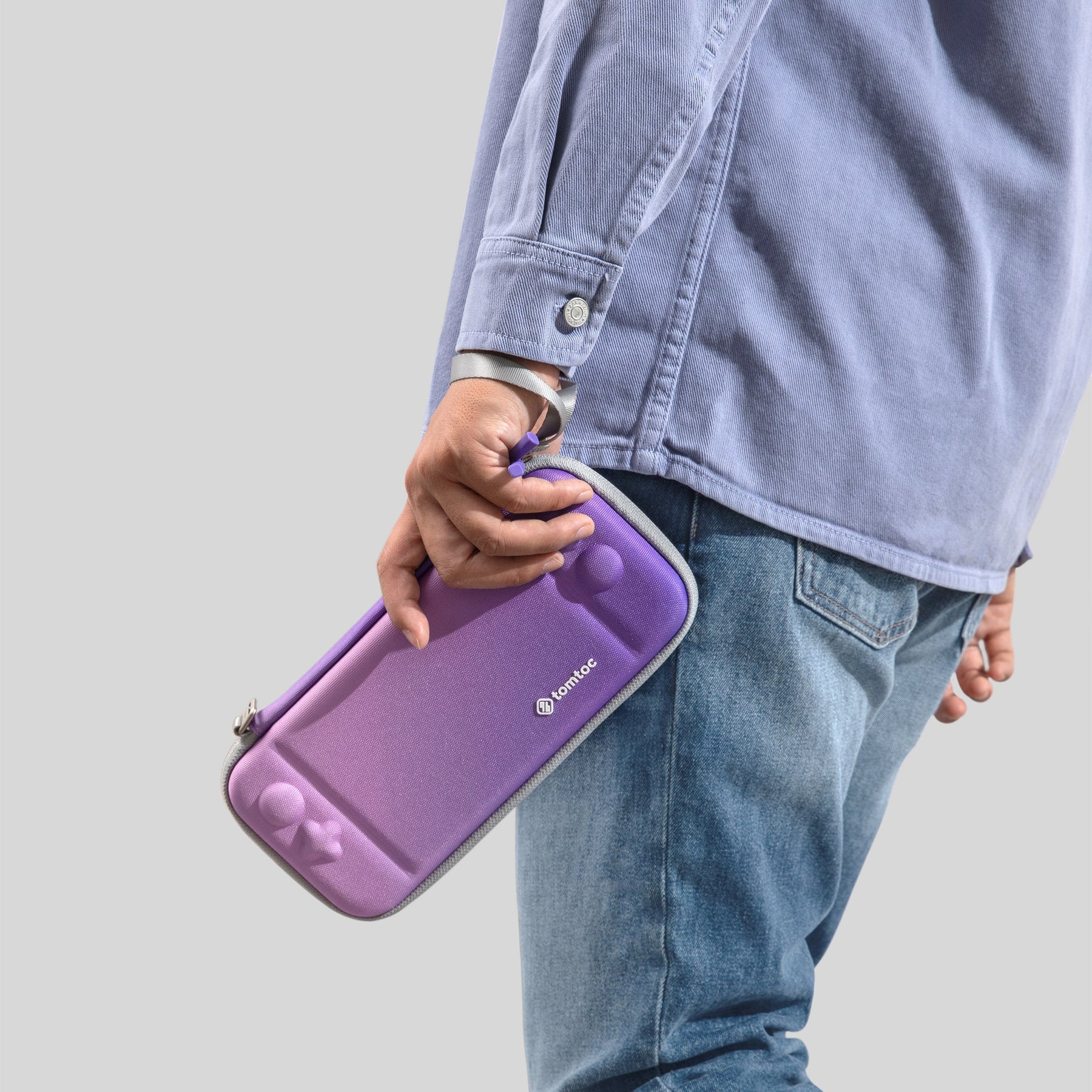 tomtoc Slim Protective Carrying Case with 10 Game Cartridges - Nintendo Switch & OLED Model - Iris Purple