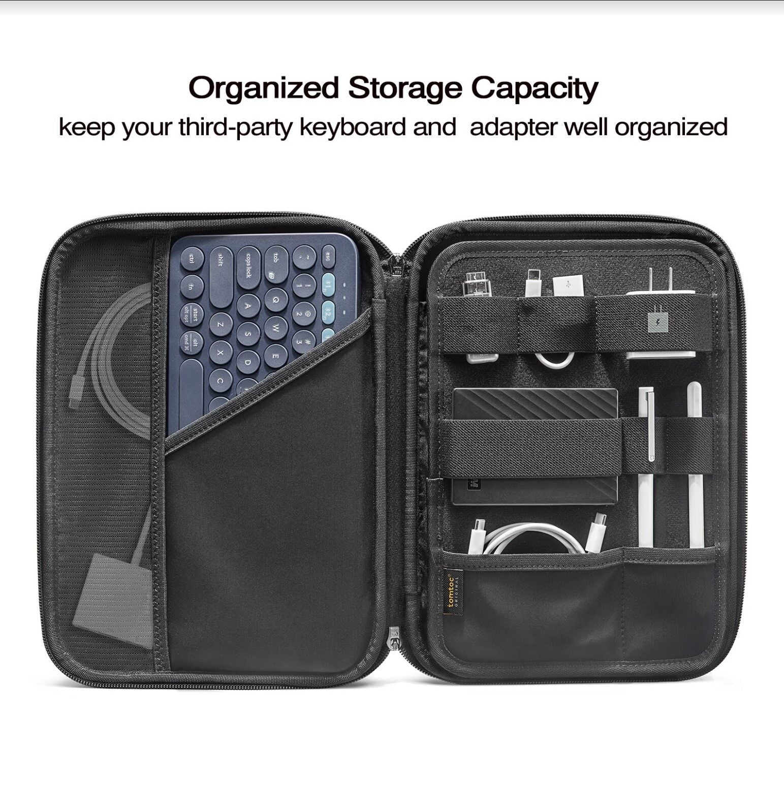 tomtoc 11 Inch Plus Tablet Padfolio Eva Case - Black
