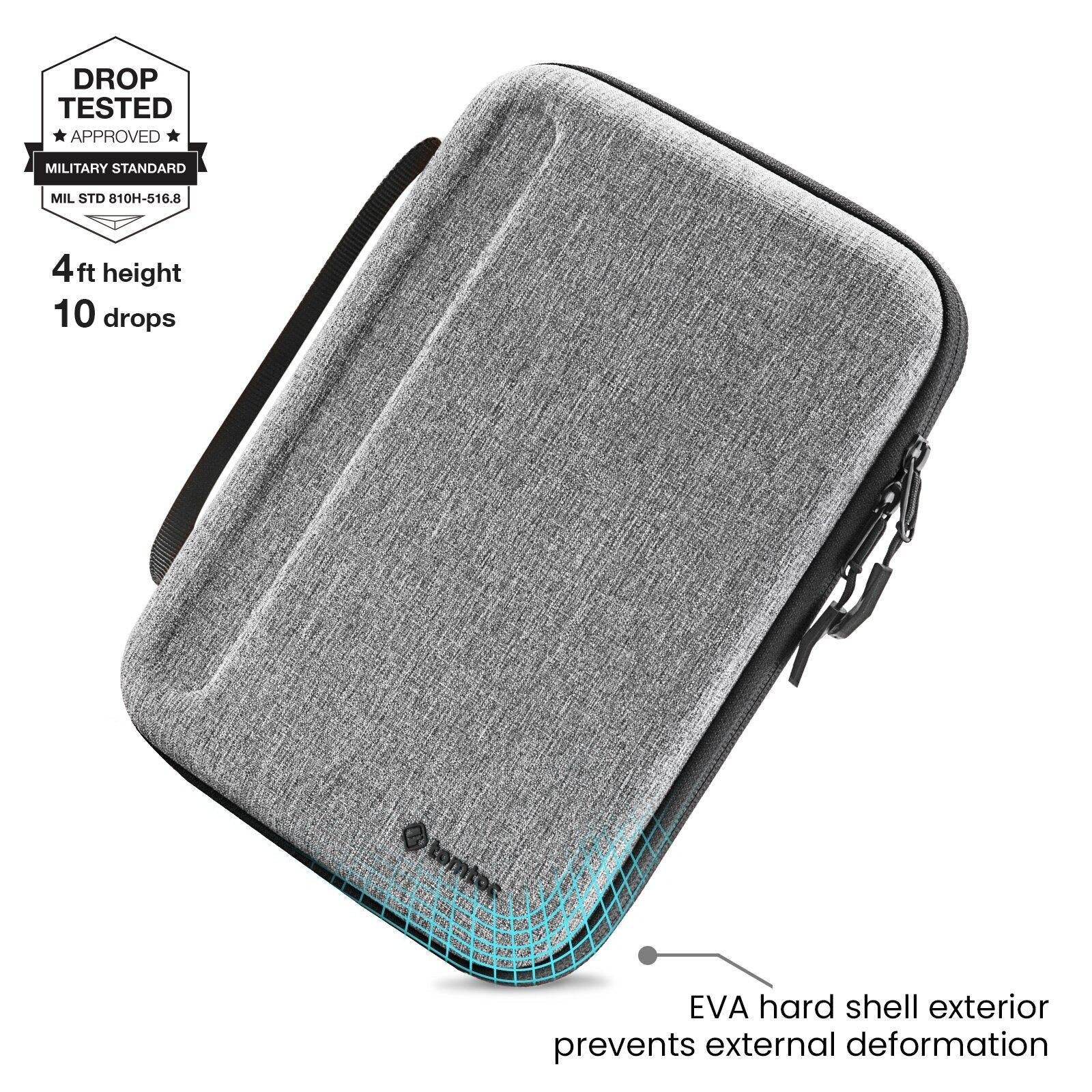 tomtoc 11 Inch Tablet Padfolio Eva Case - Gray