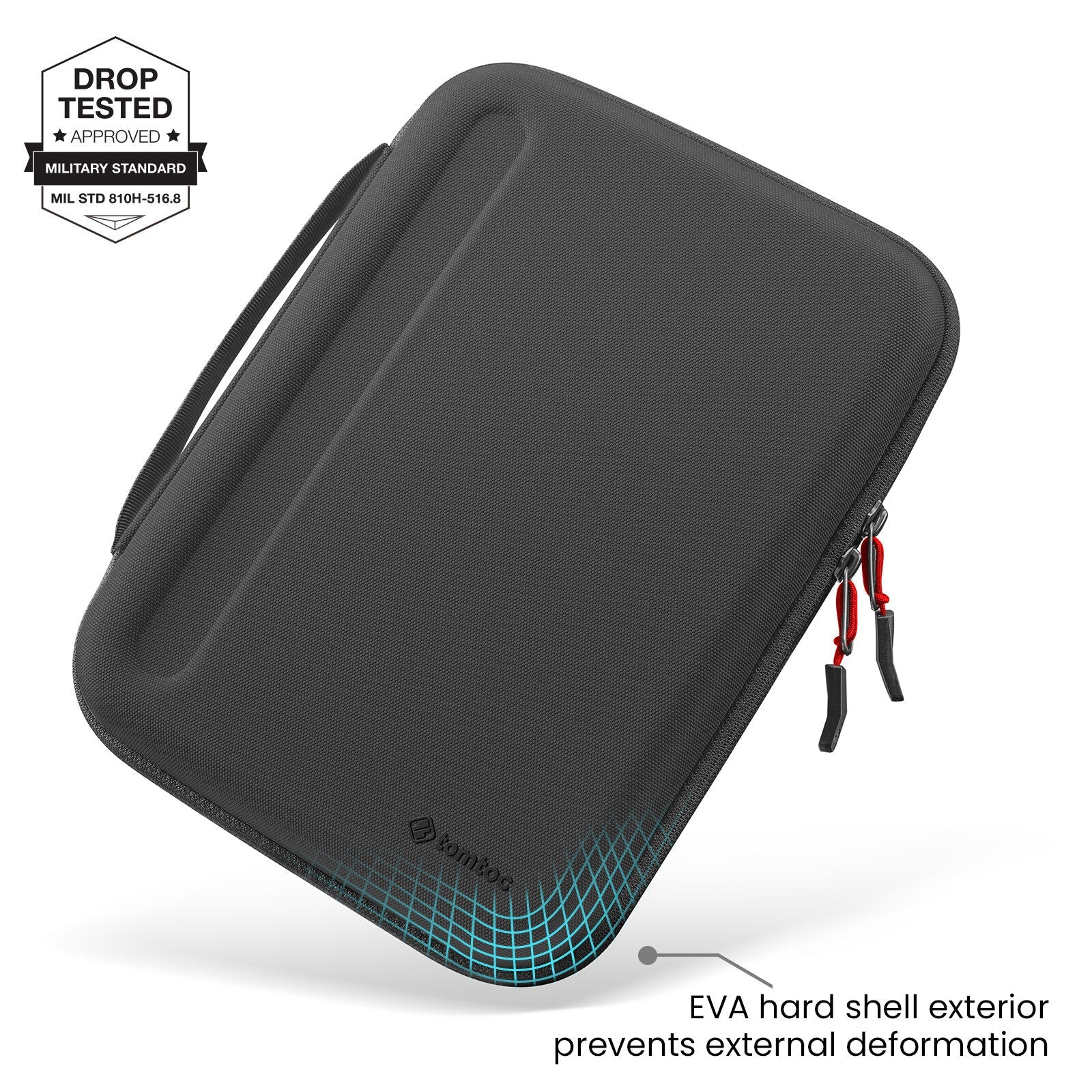 tomtoc 11 Inch Tablet Padfolio Eva Case - Black