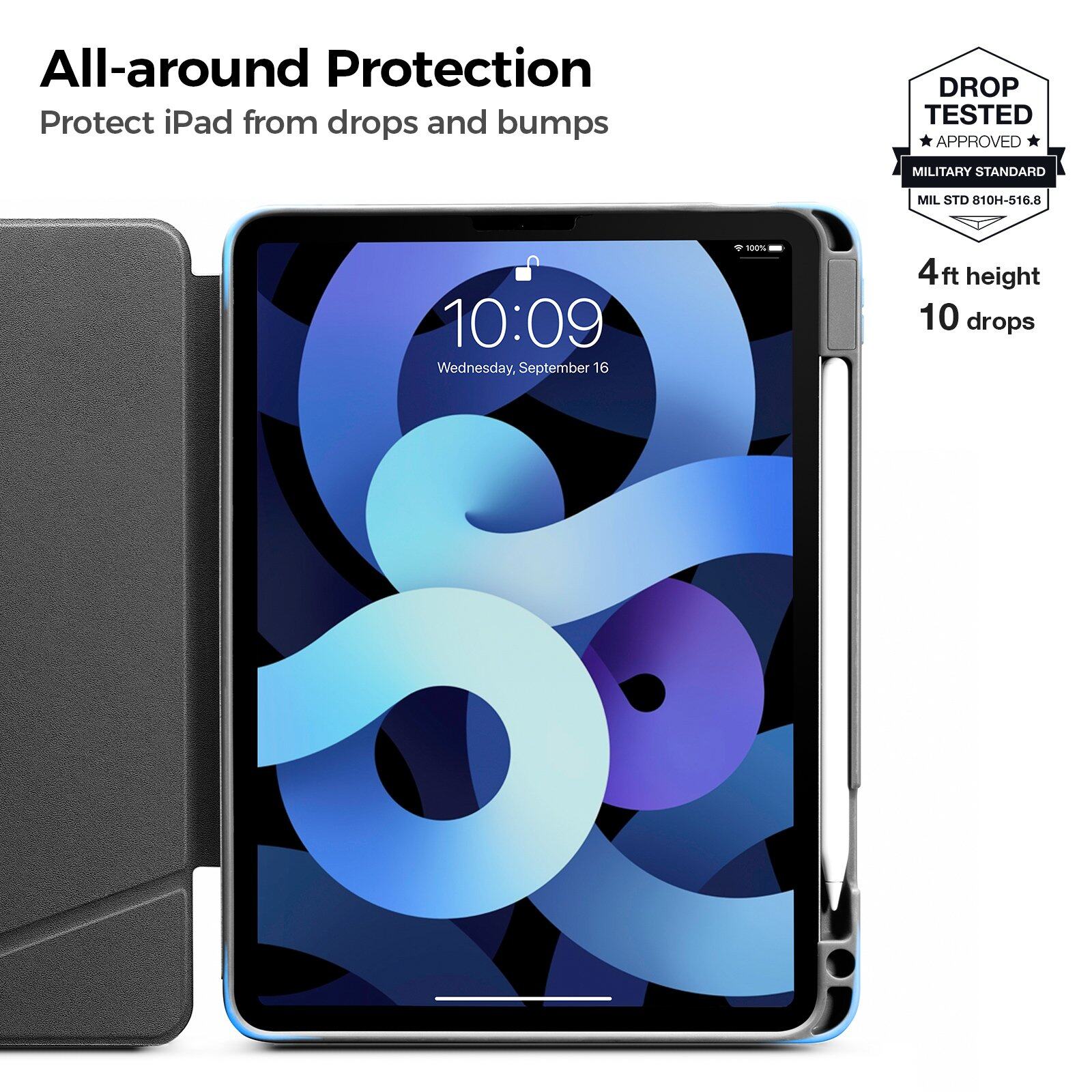 tomtoc 10.9 Inch Protective Smart-Tri Case - Cactus Green